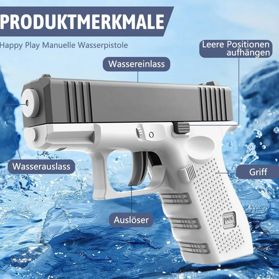 2 szt. Mini pistolet na wodę dla dzieci - plastikowa zabawka do basenu, plaży i walki z wodą na świeżym powietrzu (q1)