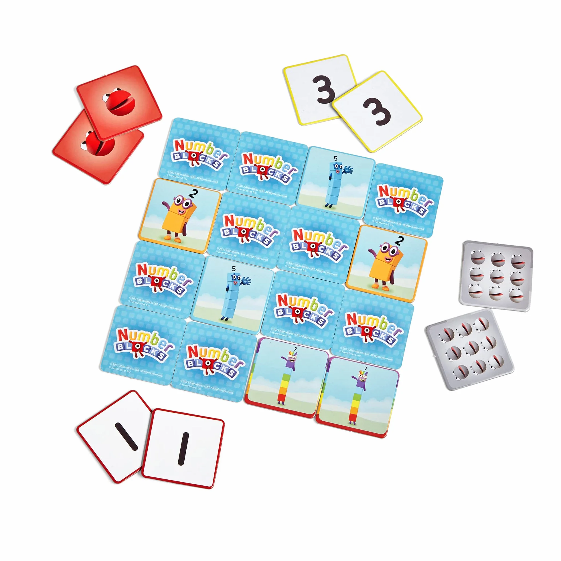 Learning Resources Gra pamięciowa Numberblocks, gra pamięciowa dla trzylatka, gra w dopasowywanie par dla dzieci od 3 lat, gra podróżna dla dzieci, dopasowywanie par na 4 sposoby, 80 elementów