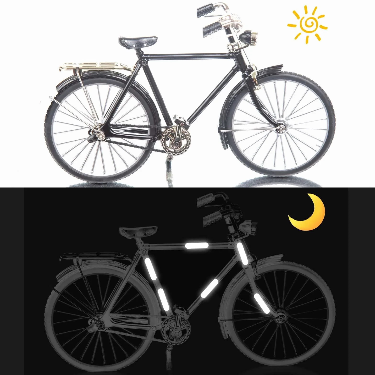 Odblaskowe naklejki retro 10 szt. czarna taśma odblaskowa na kask motocyklowy rower