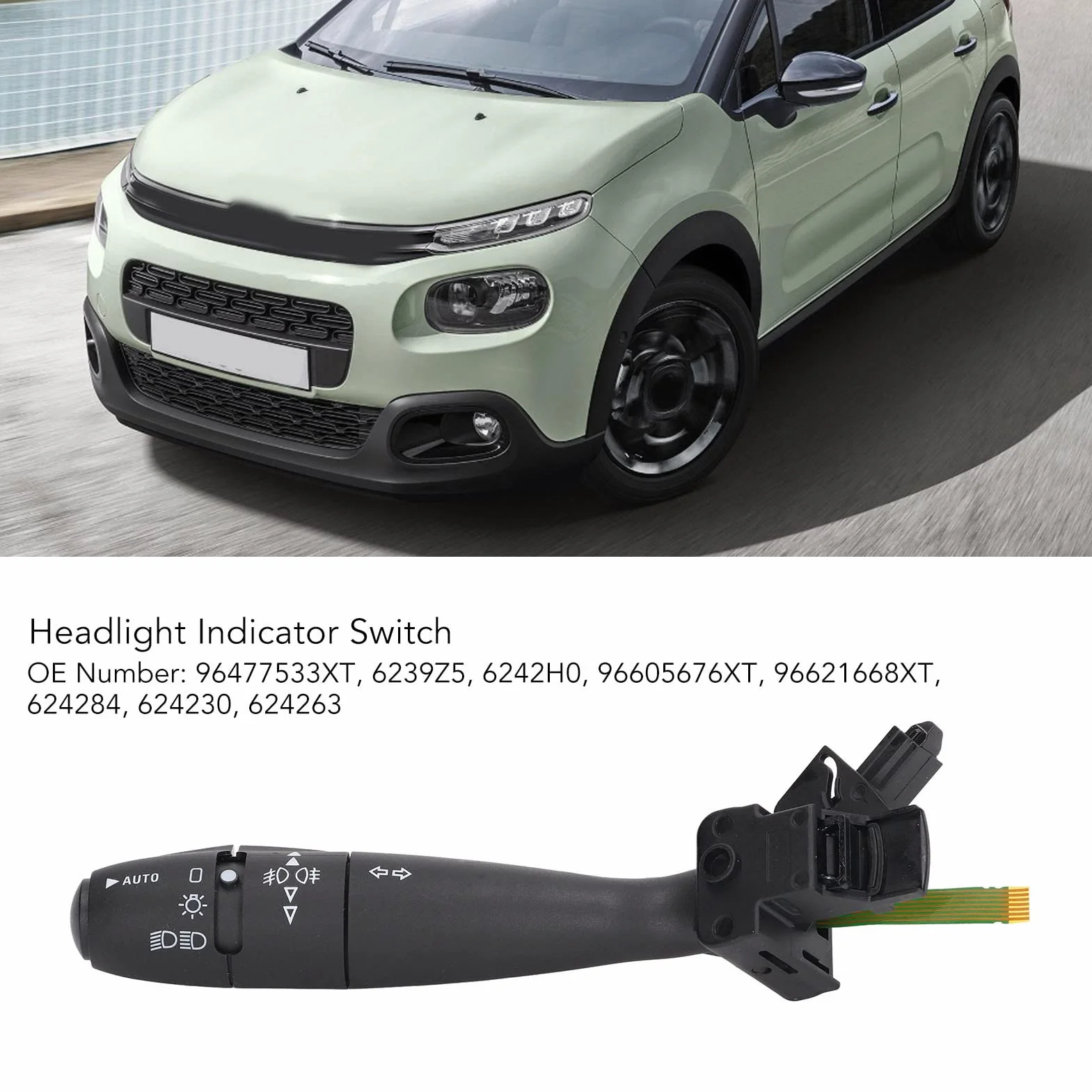 Przełącznik wskaźnika reflektorów 96605676XT 96621668XT 6242H0 do Citroen C3 C4 C5 C8 Berlingo Xsara