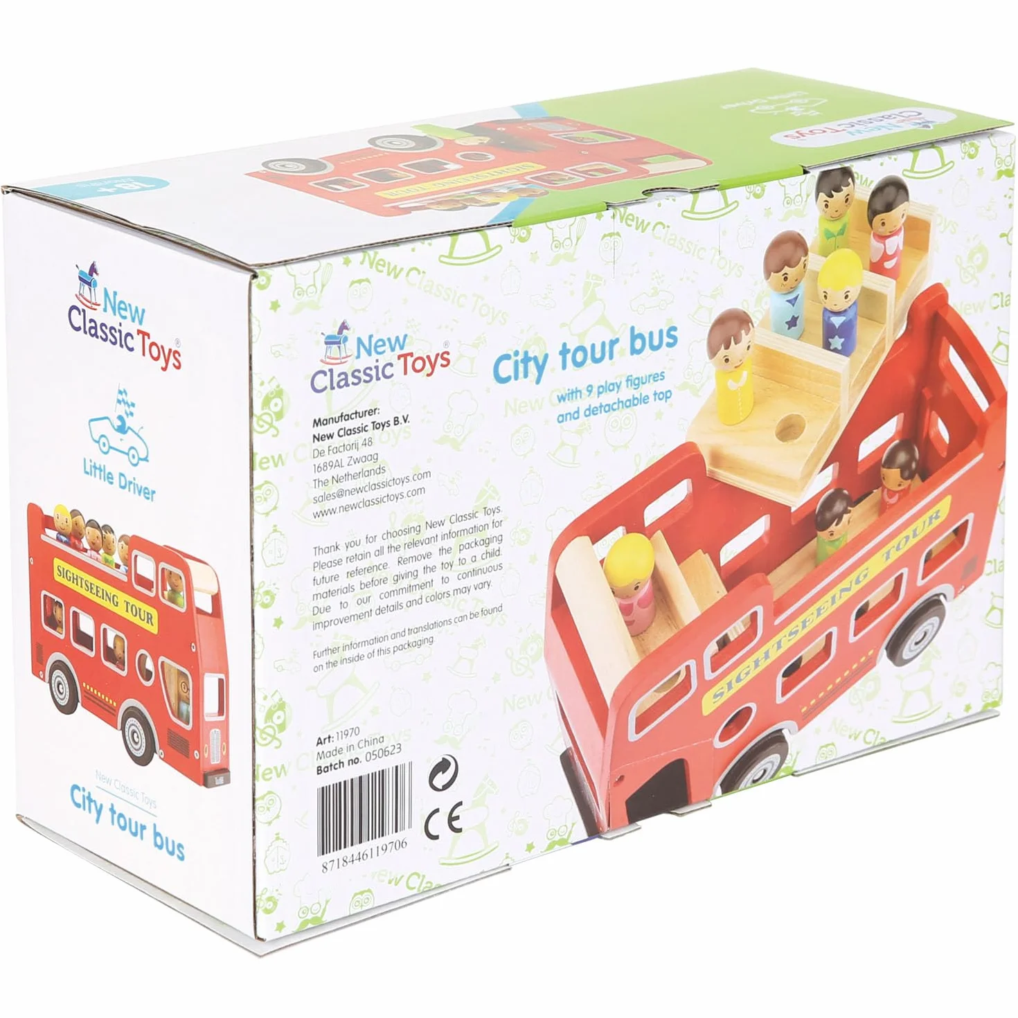 New Classic Toys City Tour Bus Zabawka, Czerwony, Od 1.5 Roku