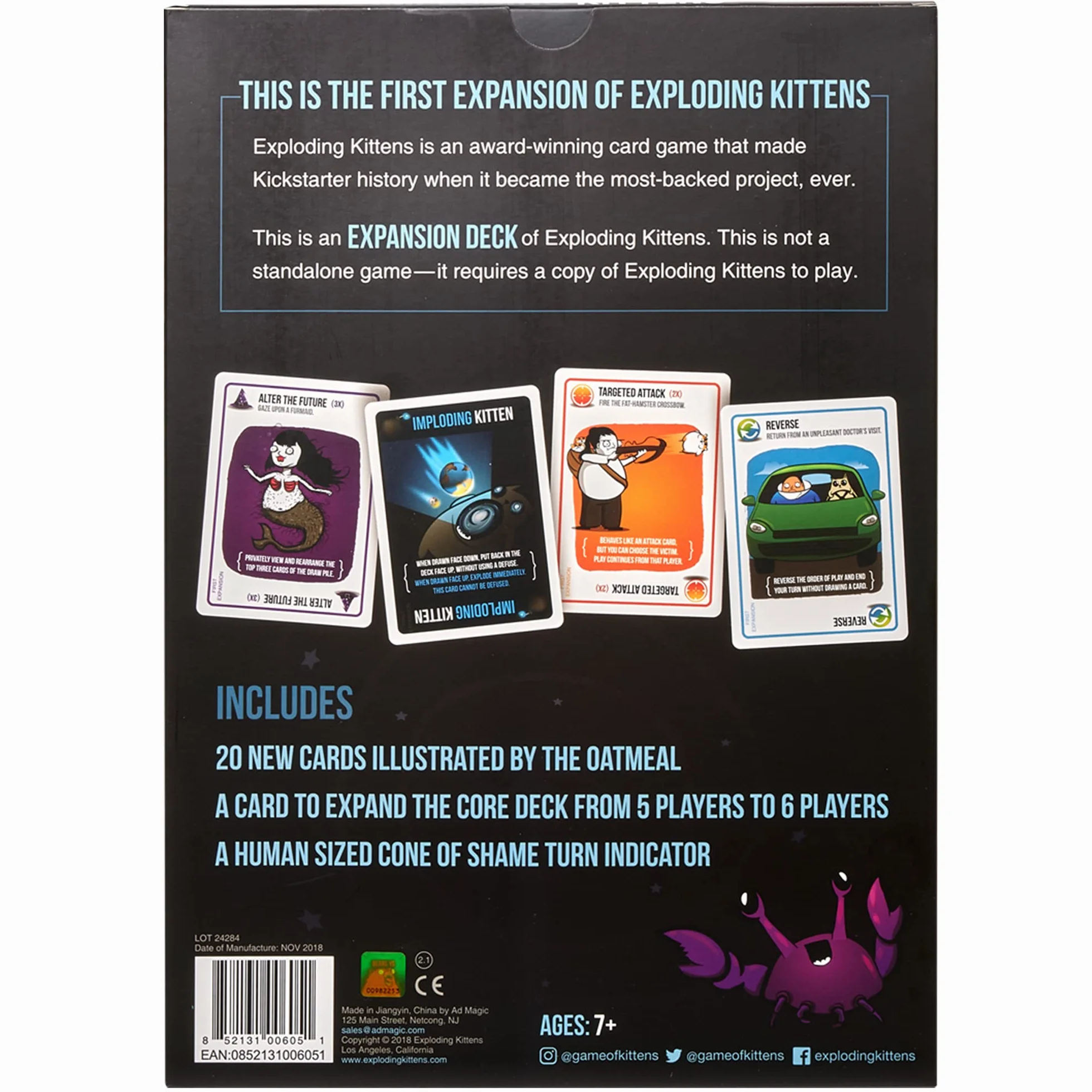 Exploding Kittens - „Implodujące kotki” od twórców „Eksplodujących kotków” – Gry karciane dla dorosłych, młodzieży i dzieciaków – Gry dla całej rodziny