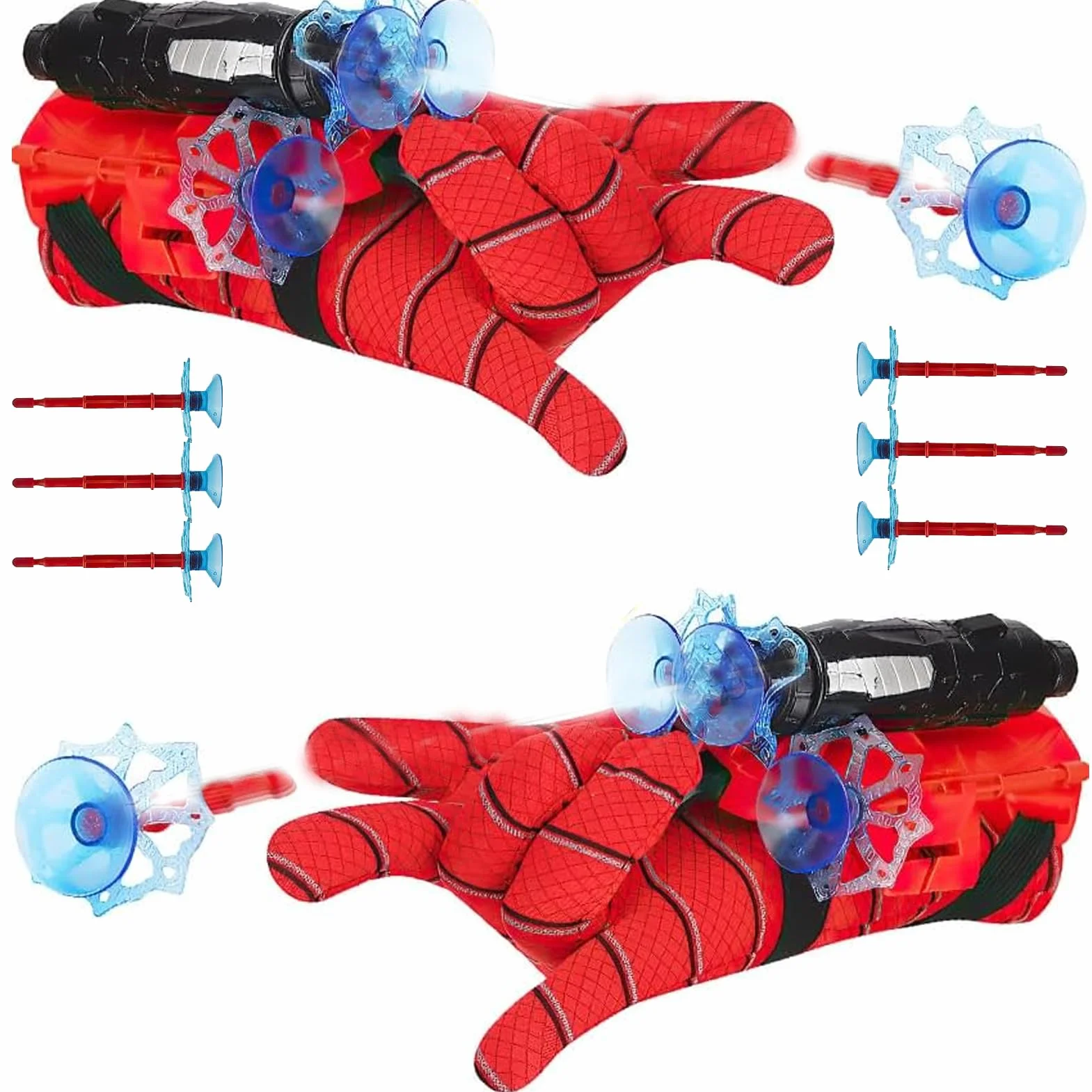 Super Spider Launcher, zestaw 2 rękawic dla dzieci, pająk bohater, rękawice Spiderman, Web Shooter, zabawka na nadgarstek, zestaw zabawek do cosplay