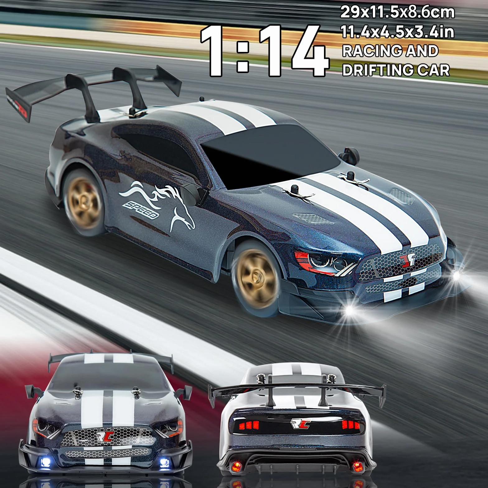 Zdalnie sterowany samochód, 1:14, Drift Auto 4WD GT, drifting RC, z dźwignią gazu proporcjonalnego, zabawka wyścigowa dla dorosłych, chłopców, dzieci