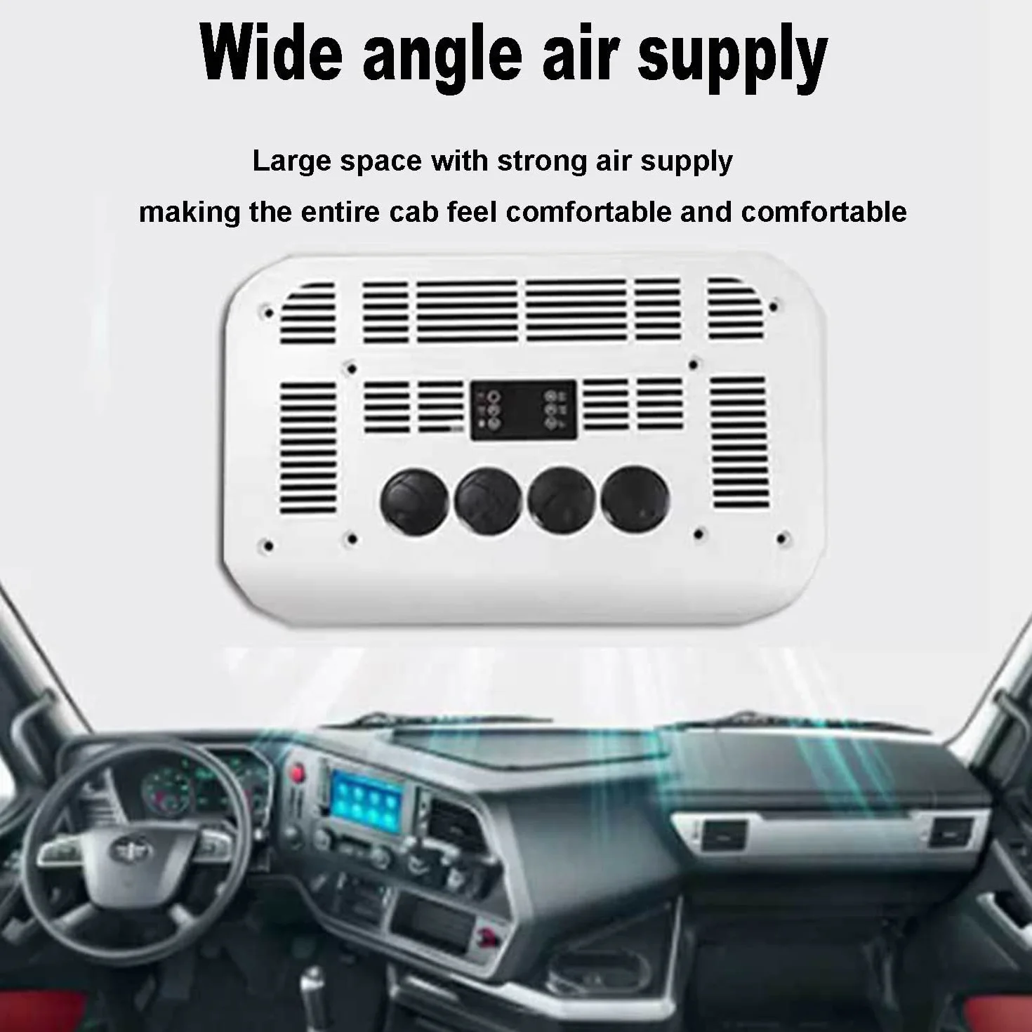 Klimatyzator DC 12V/24V/ultra cienka klimatyzator dachowy samochodu ma zastosowanie do minivanów, pojazdów terenowych, pickupów, kamperów, ciężarówek, pojazdów rolniczych,koparek,White-12V