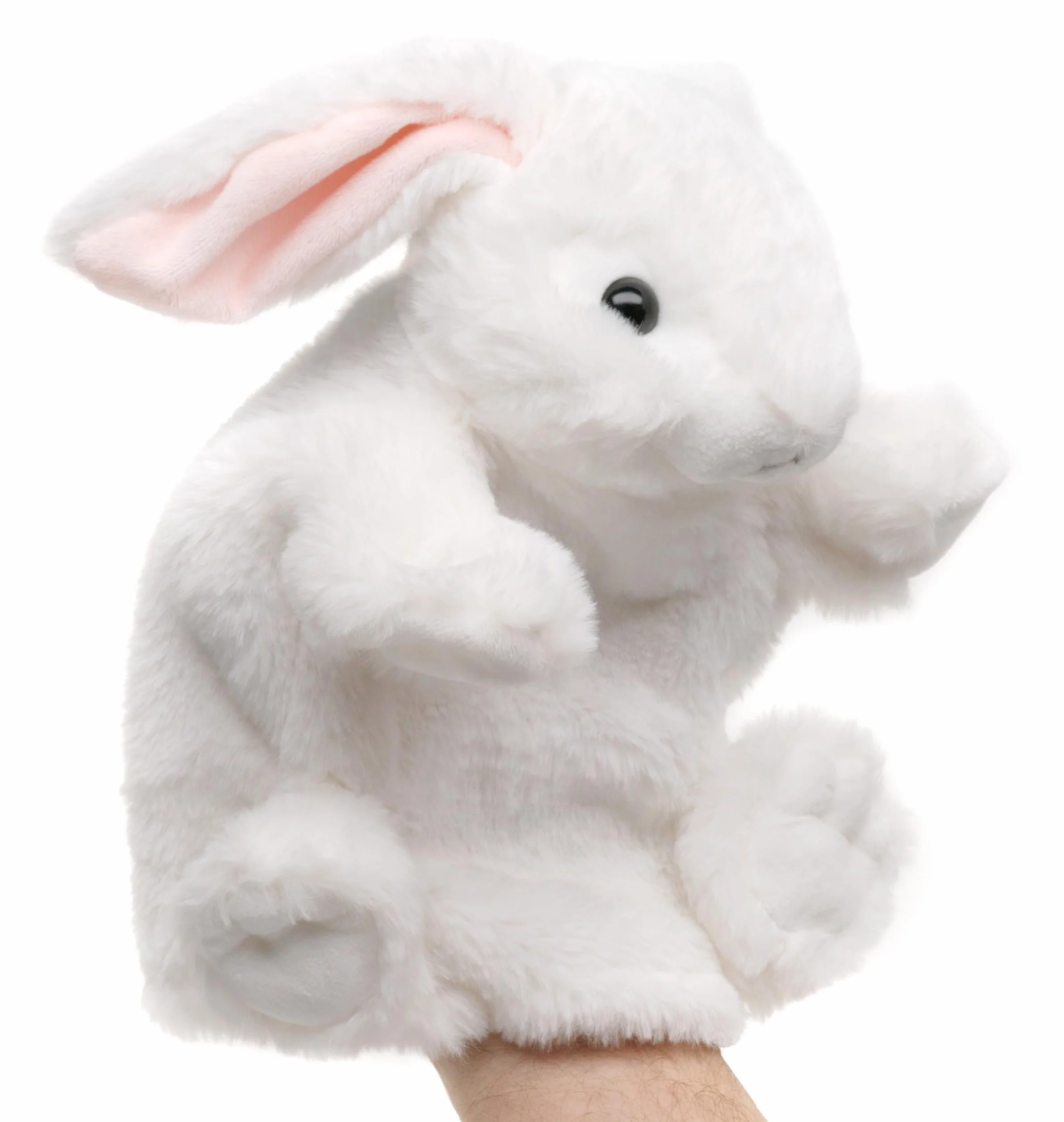 Uni-Toys - pacynka zając (biały) - 24 cm (wysokość) - pluszowa lalka, królik - pluszowa zabawka, przytulanka