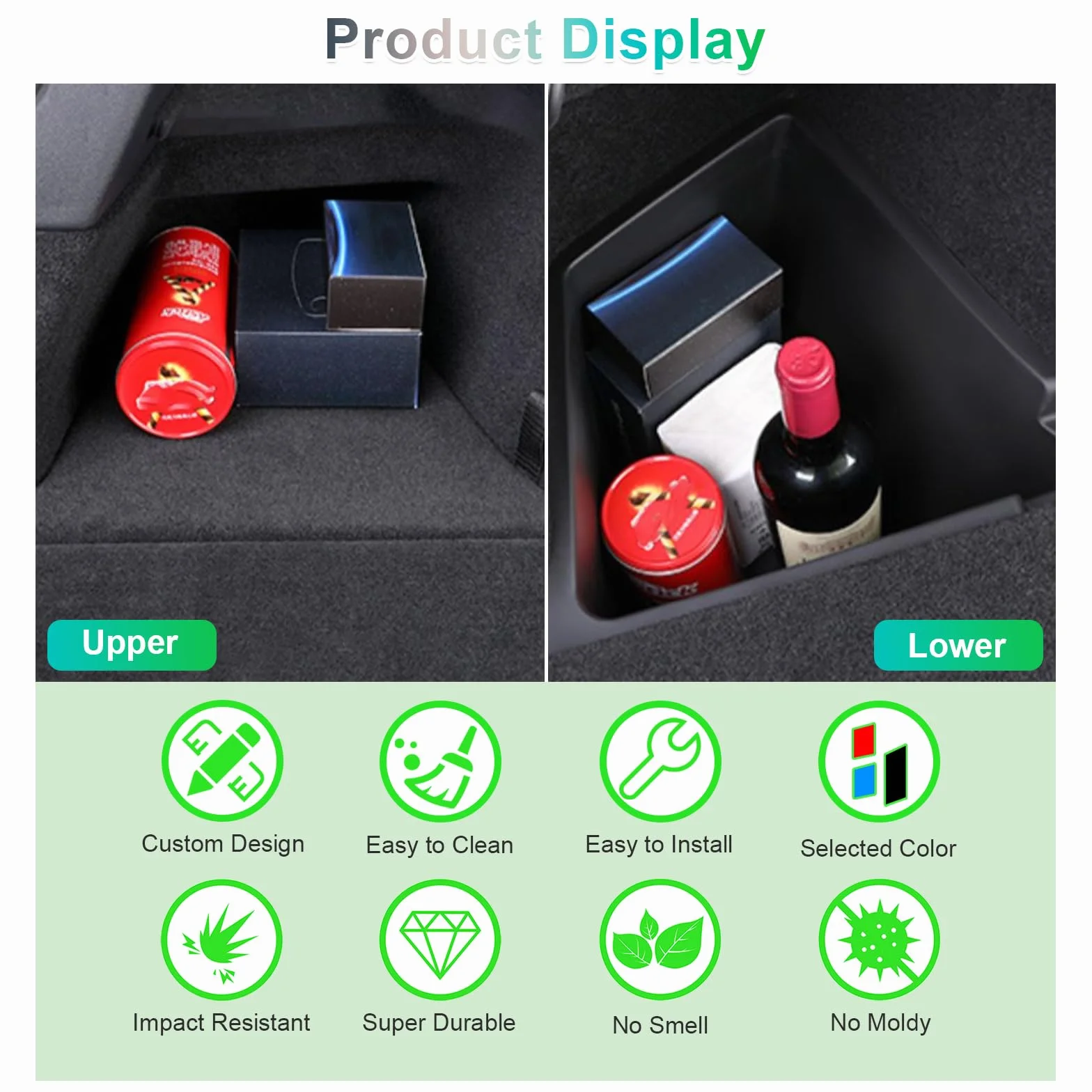 GAFAT Tesla Model Y Juniper 2025 2026 organizer do bagażnika, z termoplastycznego elastomeru poliestrowego, wodoszczelne pudełko do przechowywania, półka do przechowywania po stronie bagażnika, z