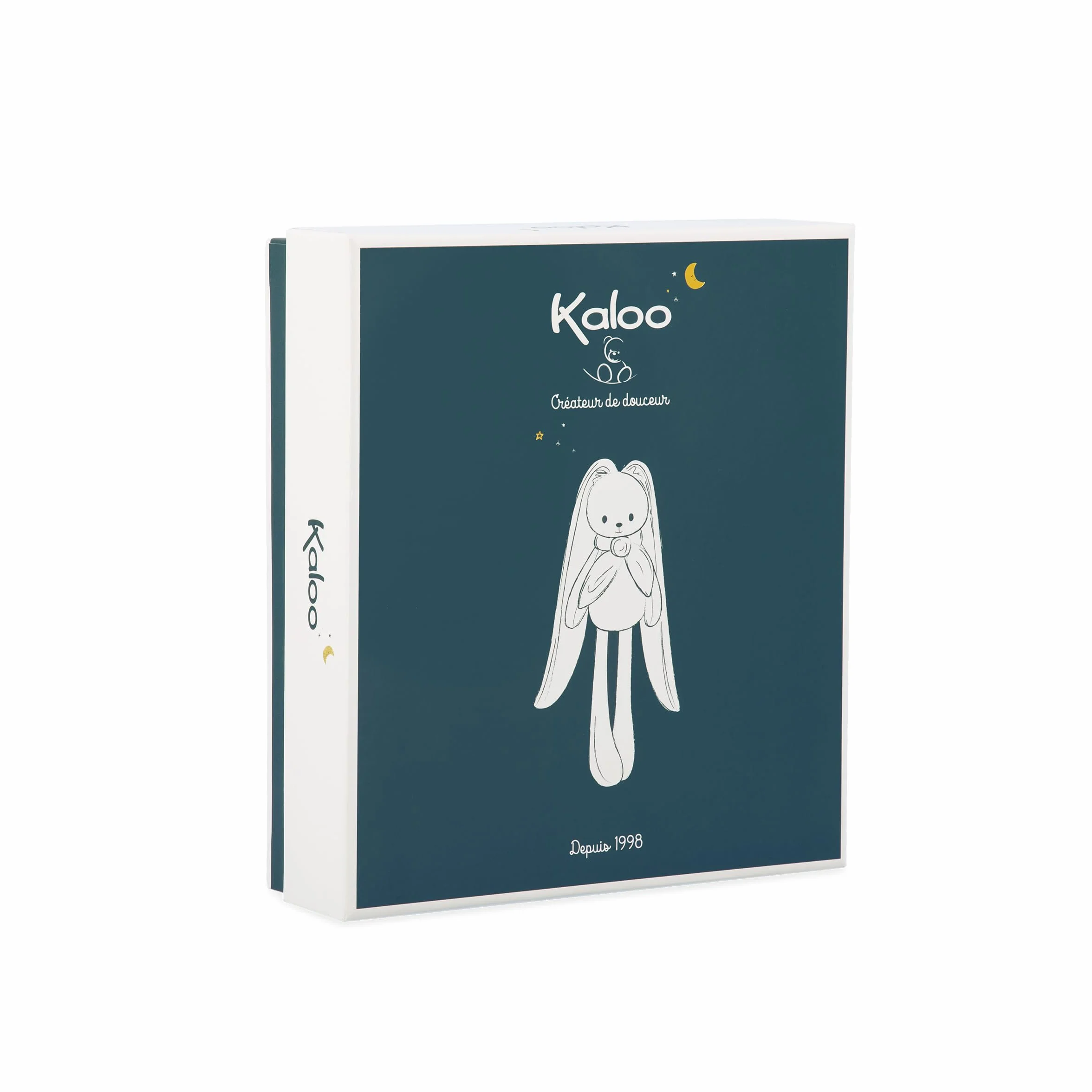 KALOO - Lapinoo - przytulanka w kolorze brzoskwiniowym - pluszowa zabawka dla niemowląt - kwadratowa 30 x 30 cm - dwa materiały wiskoza i sztruks bardzo miękki - pudełko prezentowe - od urodzenia,