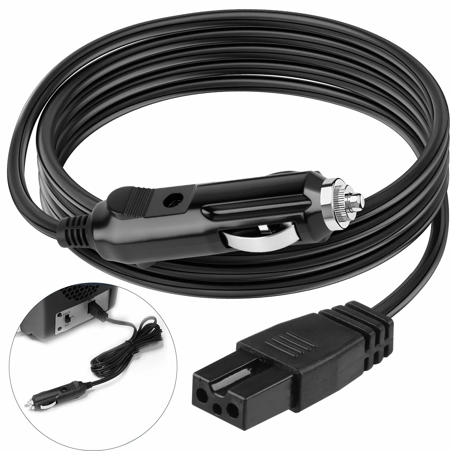 Wtyczka kabla zasilającego chłodnicy samochodowej 12 V 10 A 2m DC 2 pin do Mobicool CoolBo
