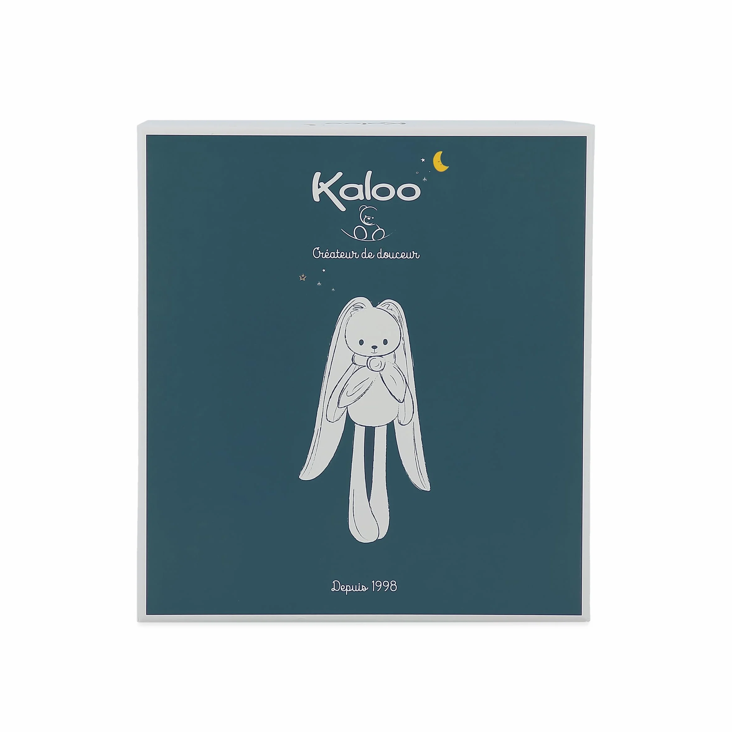 KALOO - Lapinoo - przytulanka w kolorze brzoskwiniowym - pluszowa zabawka dla niemowląt - kwadratowa 30 x 30 cm - dwa materiały wiskoza i sztruks bardzo miękki - pudełko prezentowe - od urodzenia,