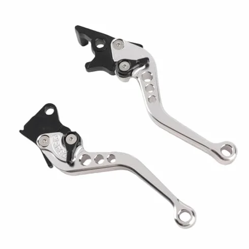 Dźwignia hamulca motocyklowego, para aluminium CNC, sprzęgło motocyklowe, dźwignia hamulca bębnowego, uchwyt (srebrny)