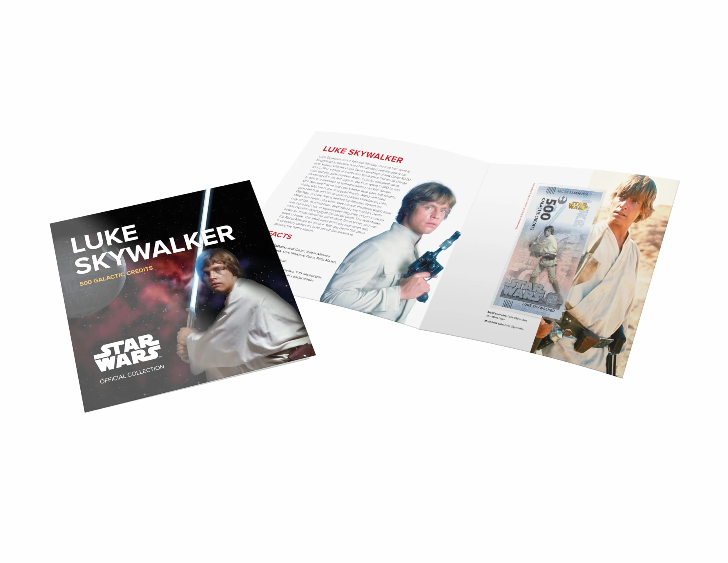 FANTASY CLUB | Gwiezdne Wojny Trylogia Bilet Oryginalny Luke Skywalker | Oficjalny towar | Edycja limitowana ze złotym hologramem i efektami UV