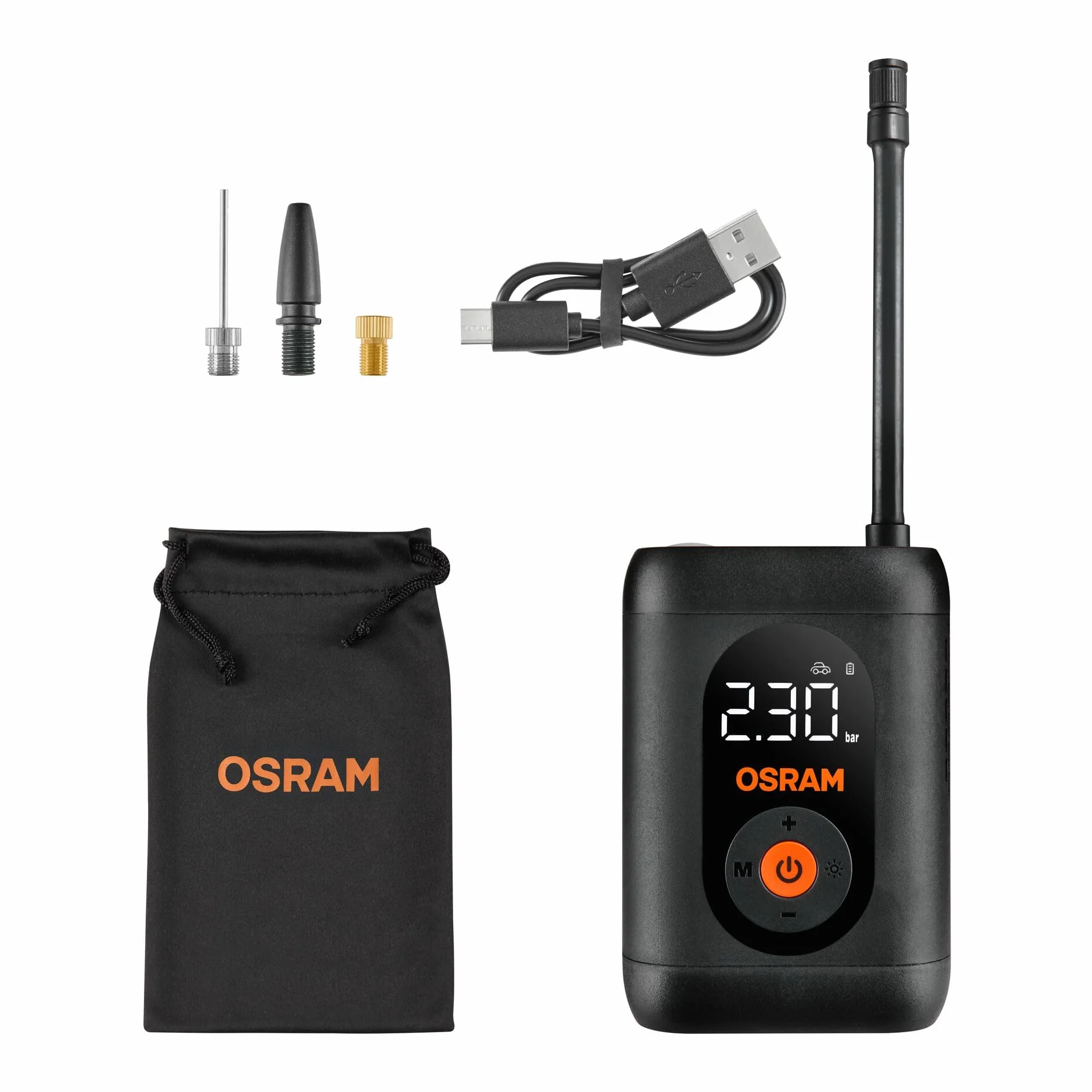OSRAM TYREinflate 1600 ESSENTIAL bezprzewodowa cyfrowa pompka do opon 20 cm
