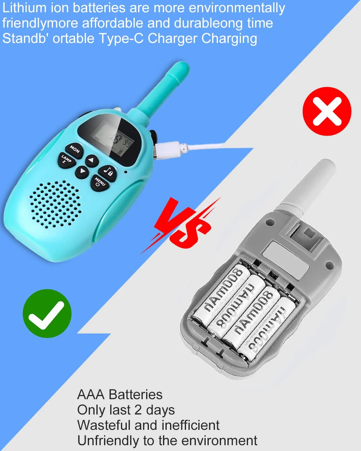 Walkie Talkie dla dzieci, 22-kanałowe krótkofalówki, zabawka dla chłopców i dziewczynek, przygoda na świeżym powietrzu, kemping, wędrówki, walkie talkie, dla dzieci, zielone + zielone