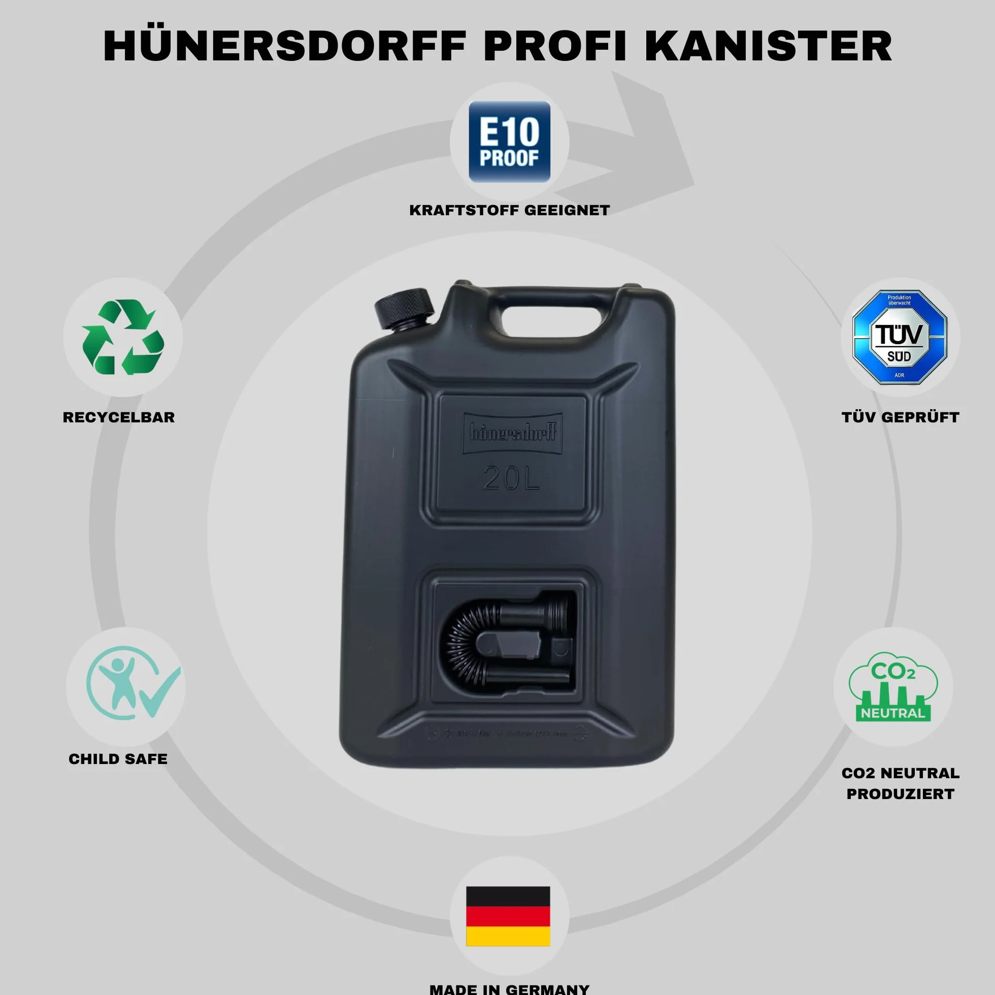 hünersdorff Kanister na paliwo Profi 20 l UN TÜV czarny