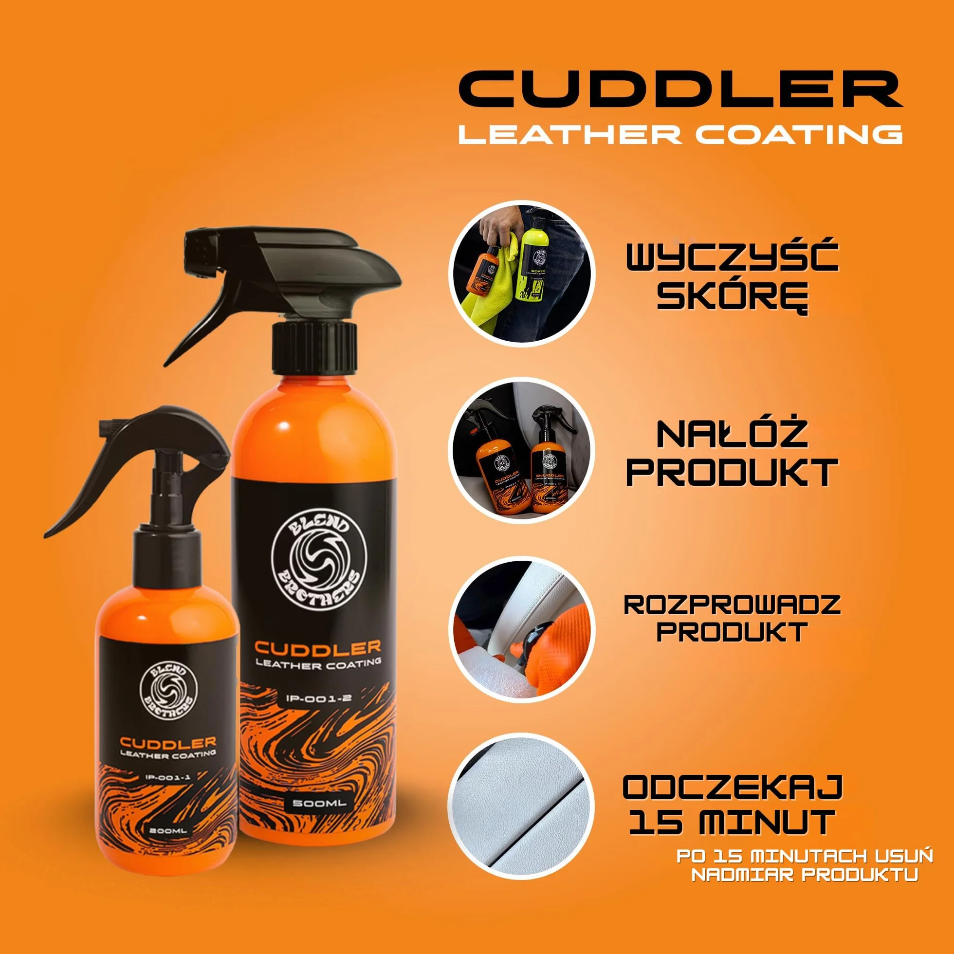 Hydrofobowy środek do czyszczenia skóry 200ml – Czyszczenie foteli samochodowych i sof – Do skóry naturalnej, nubuku, alcantary i ekoskóry – Nawilża i pielęgnuje