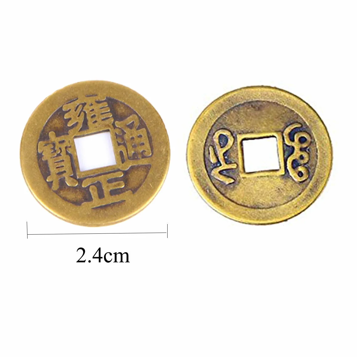 Chińskie monety Feng Shui, chińskie monety szczęścia, I-Ching, mosiężne chińskie monety symbolizujące zdrowie, dobrobyt, szczęście i bogactwo (0,22 kg)