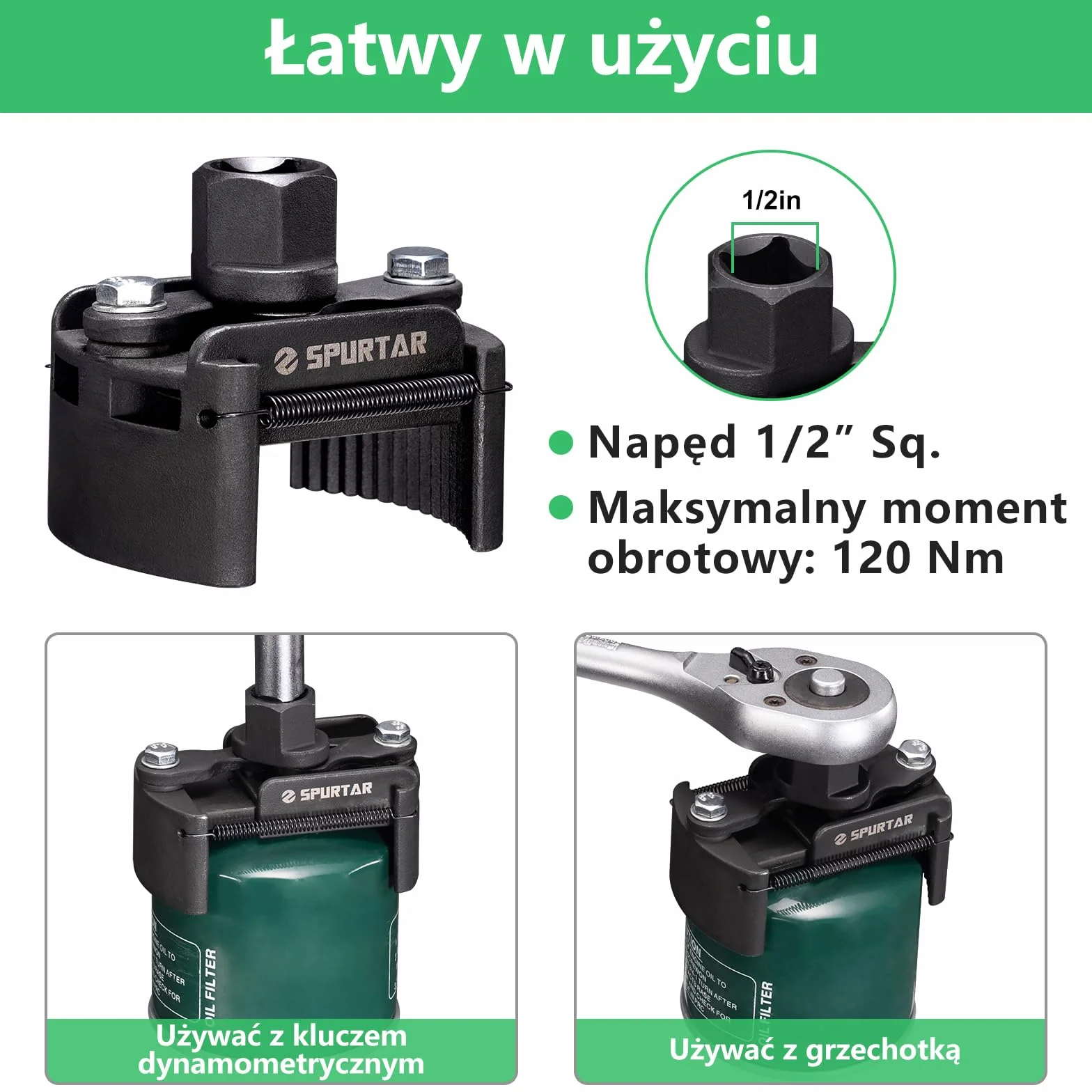 Spurtar Regulowany klucz do filtra oleju 60-80 mm uniwersalne narzędzie do usuwania filtra oleju