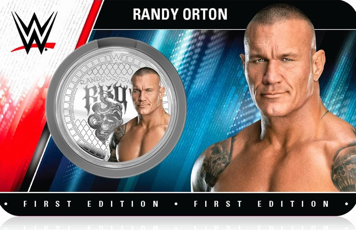 FANTASY CLUB Randy Orton WWE 32 mm Oficjalna moneta kolekcjonerska – hołd dla zabójcy legend i wielokrotnych mistrzów – edycja limitowana dla fanów i kolekcjonerów