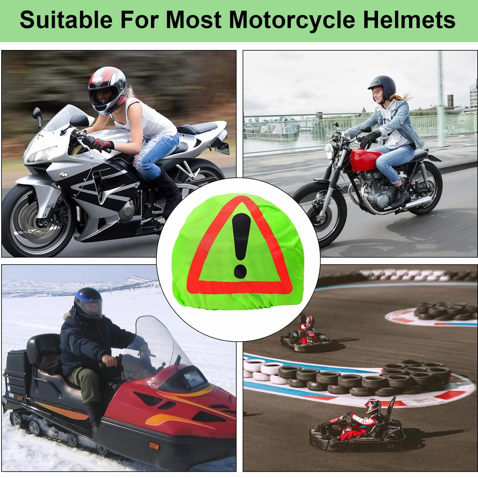 Trójkąt ostrzegawczy na kask motocyklowy, worek na kask, znak ostrzegawczy, torba na kask, trójkąt ostrzegawczy, powłoka kasku do zabezpieczenia przed wypadkiem, oznakowanie miejsc zagrożenia
