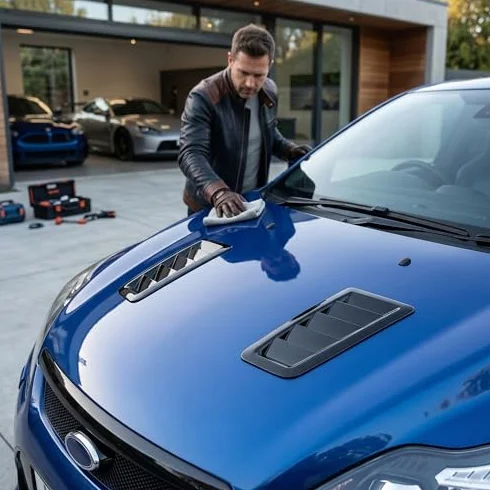 GOTOTOP Odpowietrzanie maski samochodowej ABS 2 sztuki uniwersalna szufla do Focus RS MK2