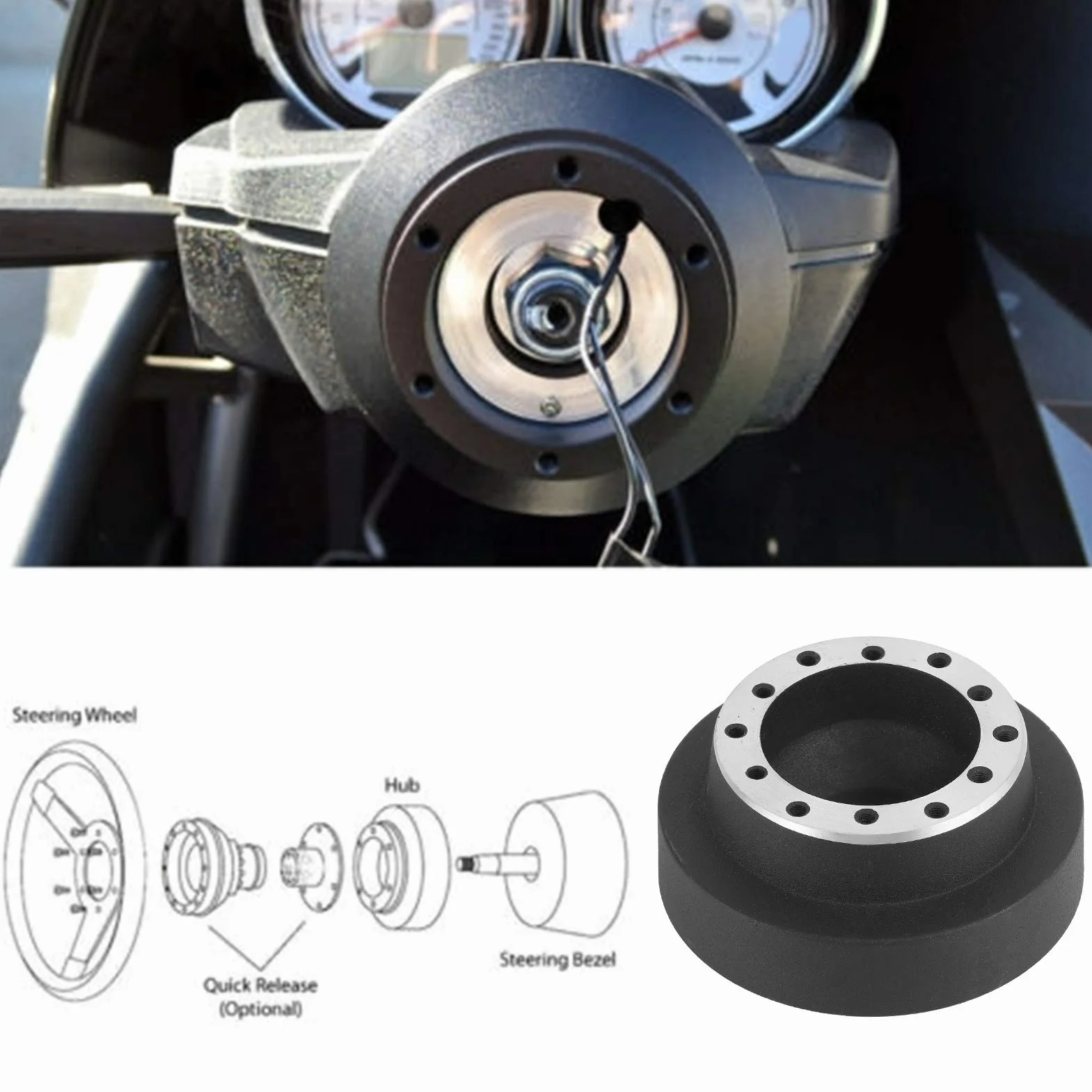 Adapter piasty kierownicy, podstawa montażowa kierownicy samochodu zestaw adapterów wału kierownicy pasuje do E46 NRG XH-6196-E46