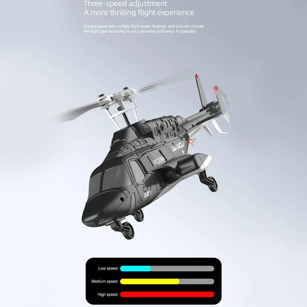 RC ERA A61 Flyingwolf model śmigłowca RC, skala 1:53, pojedynczy wirnik, 4-kanałowy helikopter RC z optycznym pozycjonowaniem przepływu, uruchamianie jednym przyciskiem, stabilizowany
