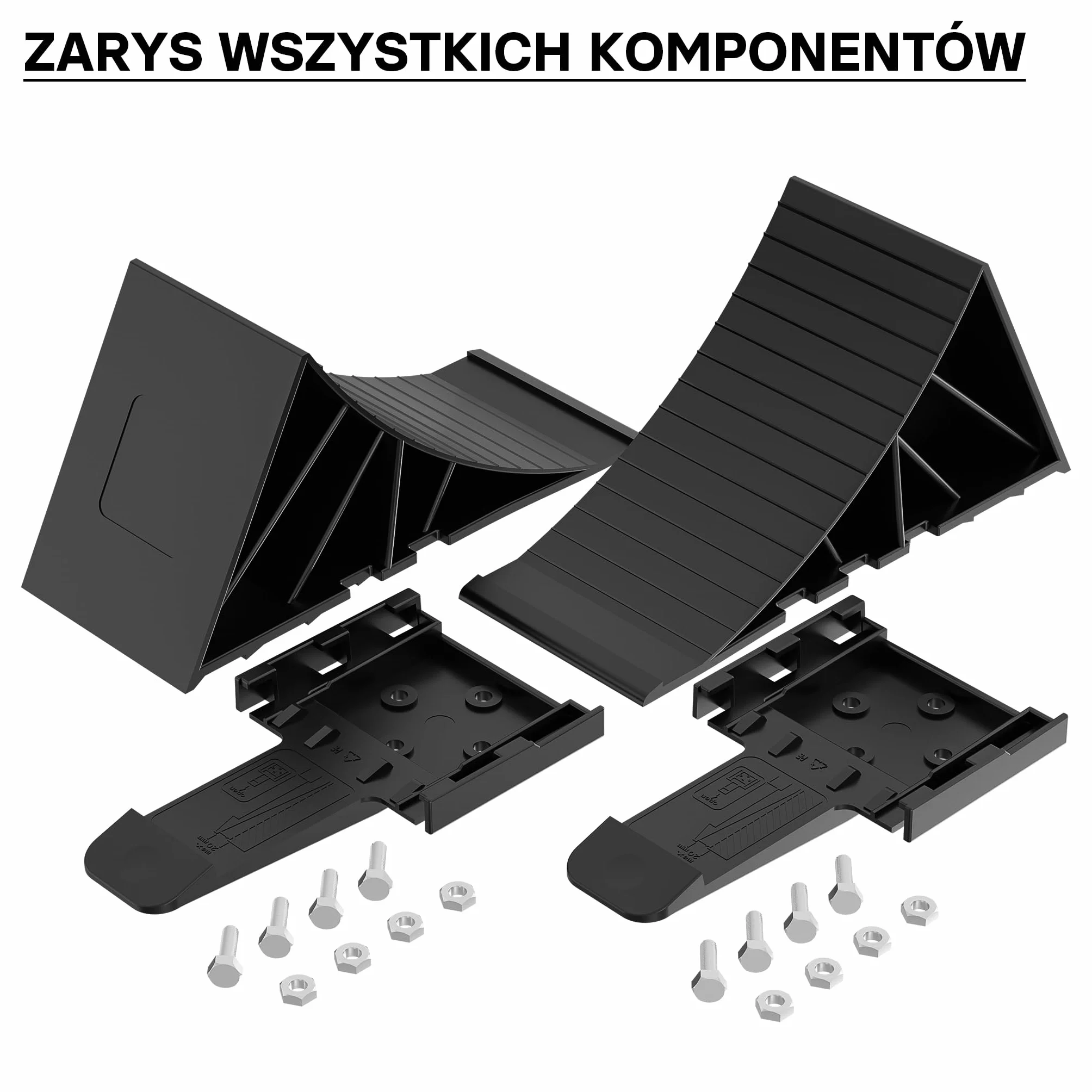 Wiltec Kliny podkładowe z uchwytem do przyczep 1,6t