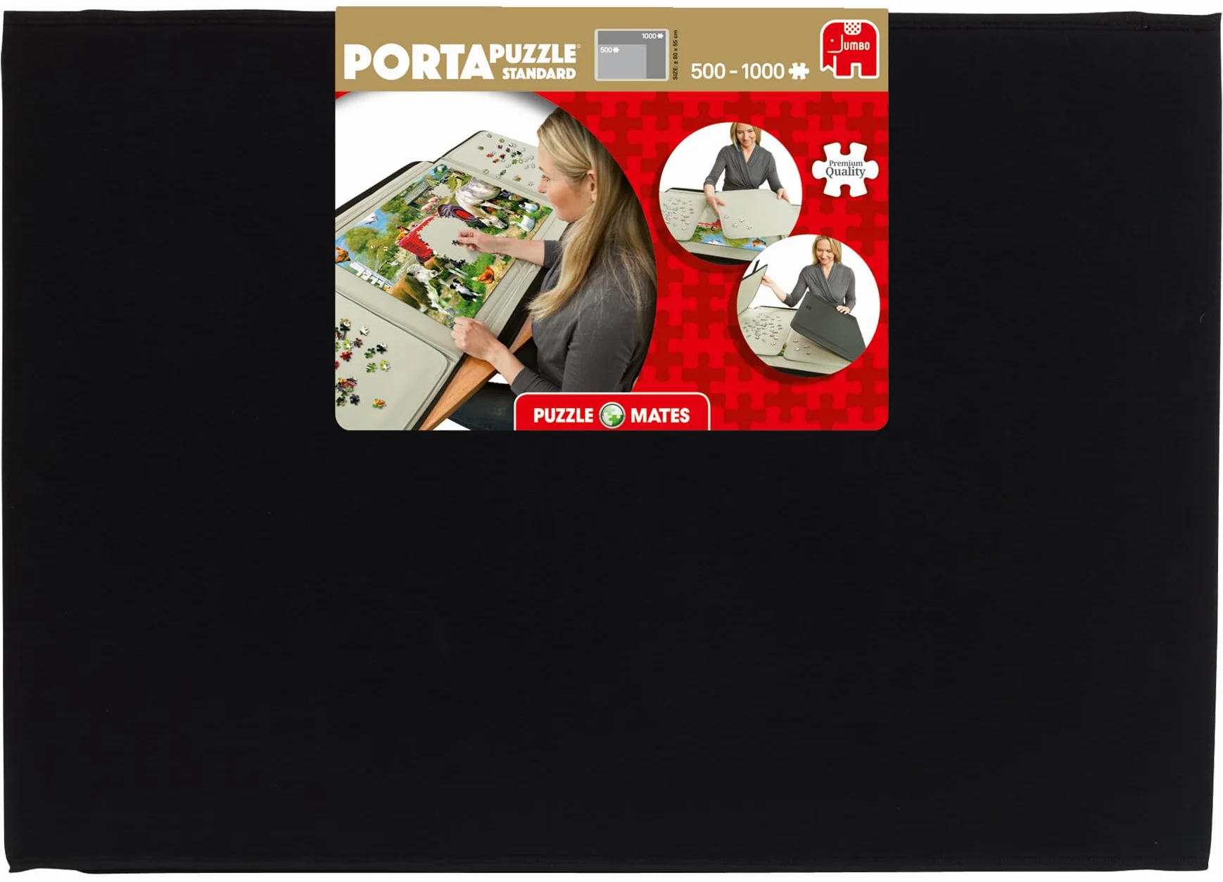 Jumbo Porta Standard Mata do Puzzli, Czarny, Do 1000 elementów