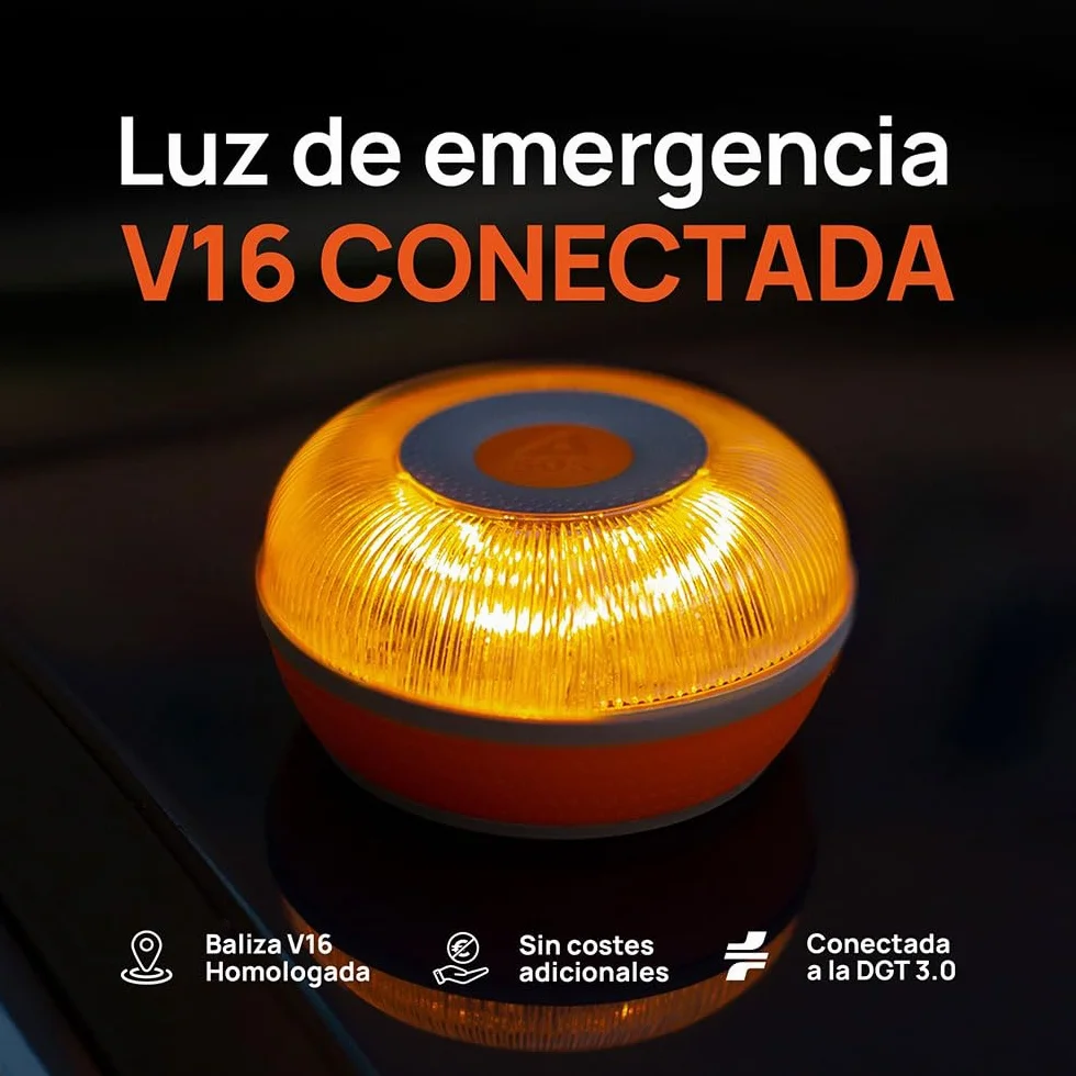 FLASH LED SOS Lampka awaryjna V16 Homologowane DGT 3.0 IP54 Podstawa magnetyczna + zestaw mini pierwszej pomocy
