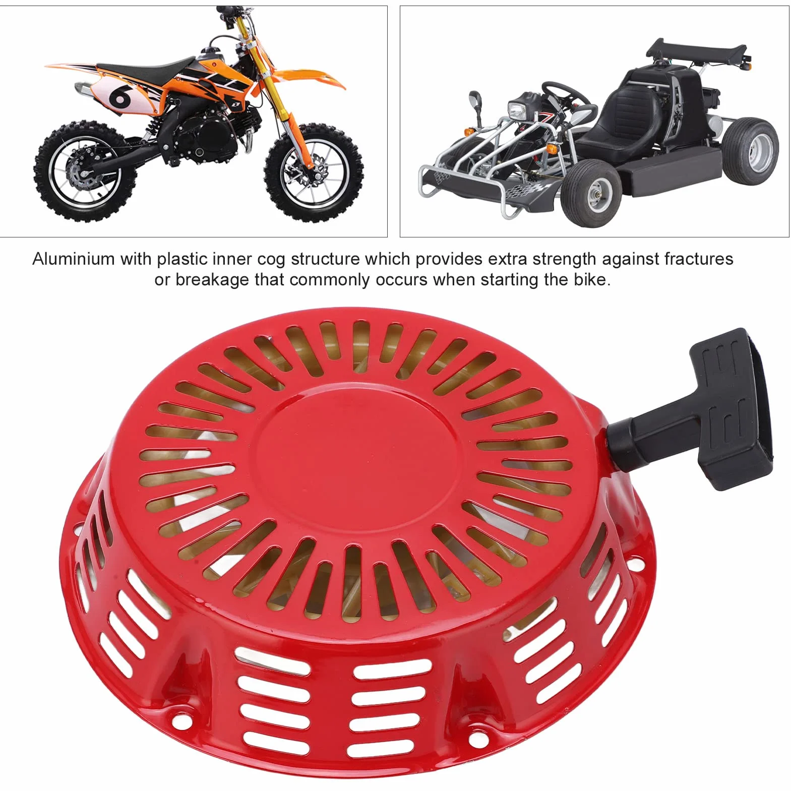 Rozrusznik Odrzutowy 215mm 8.5 Cala Czerwona Pokrywa 212cc 6.5HP 7HP OHV Silnik Gokart Pit Bike