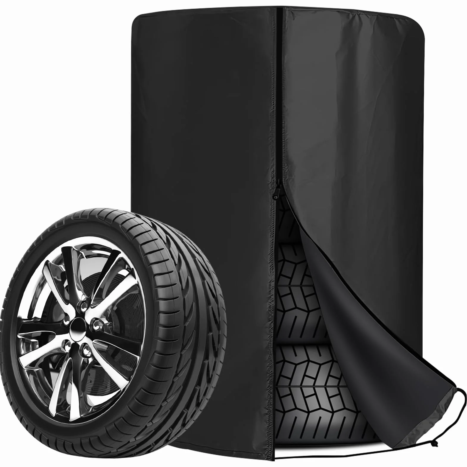 Uniwersalna osłona na opony samochodowe 72x117 cm, wodoszczelna torba na 4 opony, czarna
