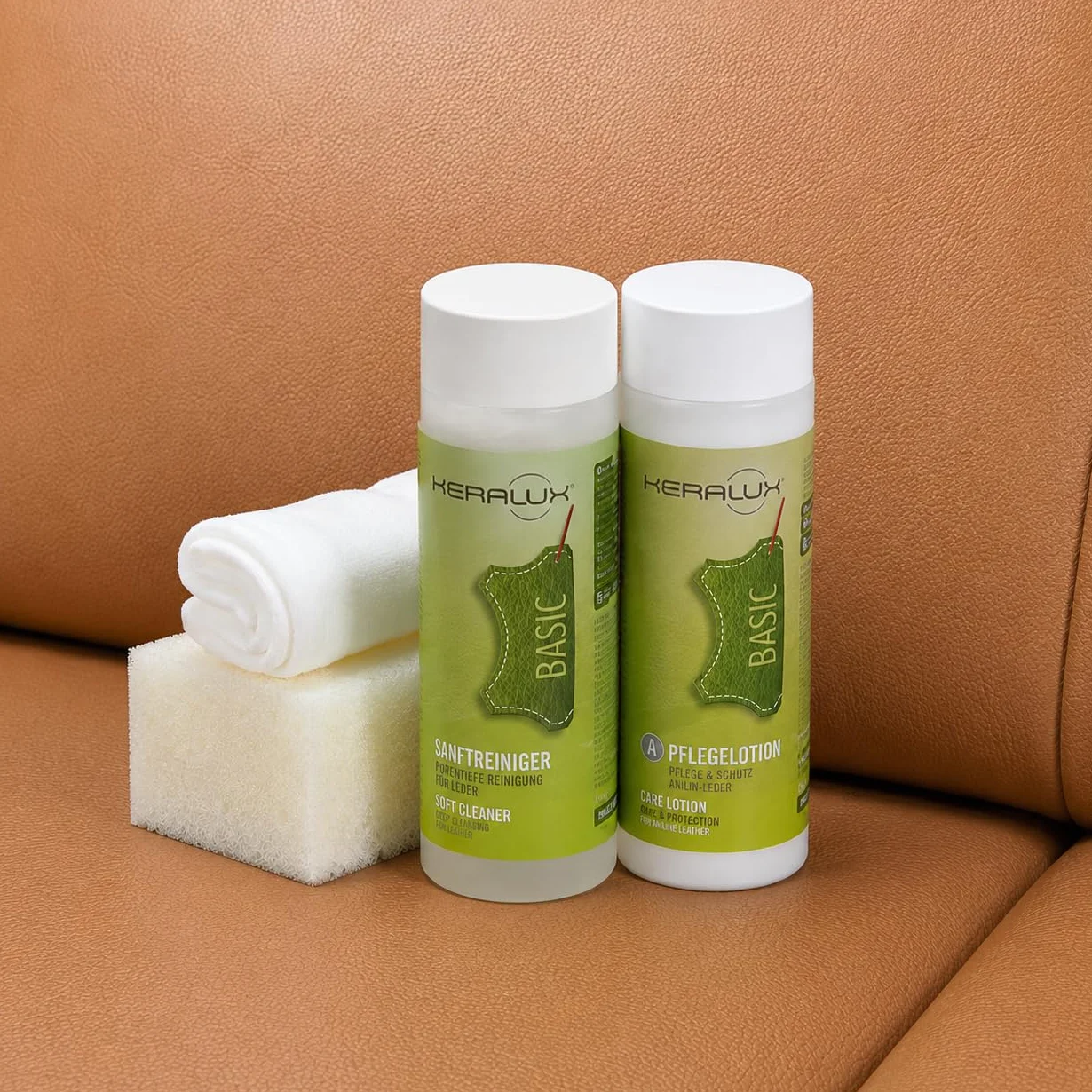 KERALUX zestaw do pielęgnacji skóry anilinowej 2 x 200 ml