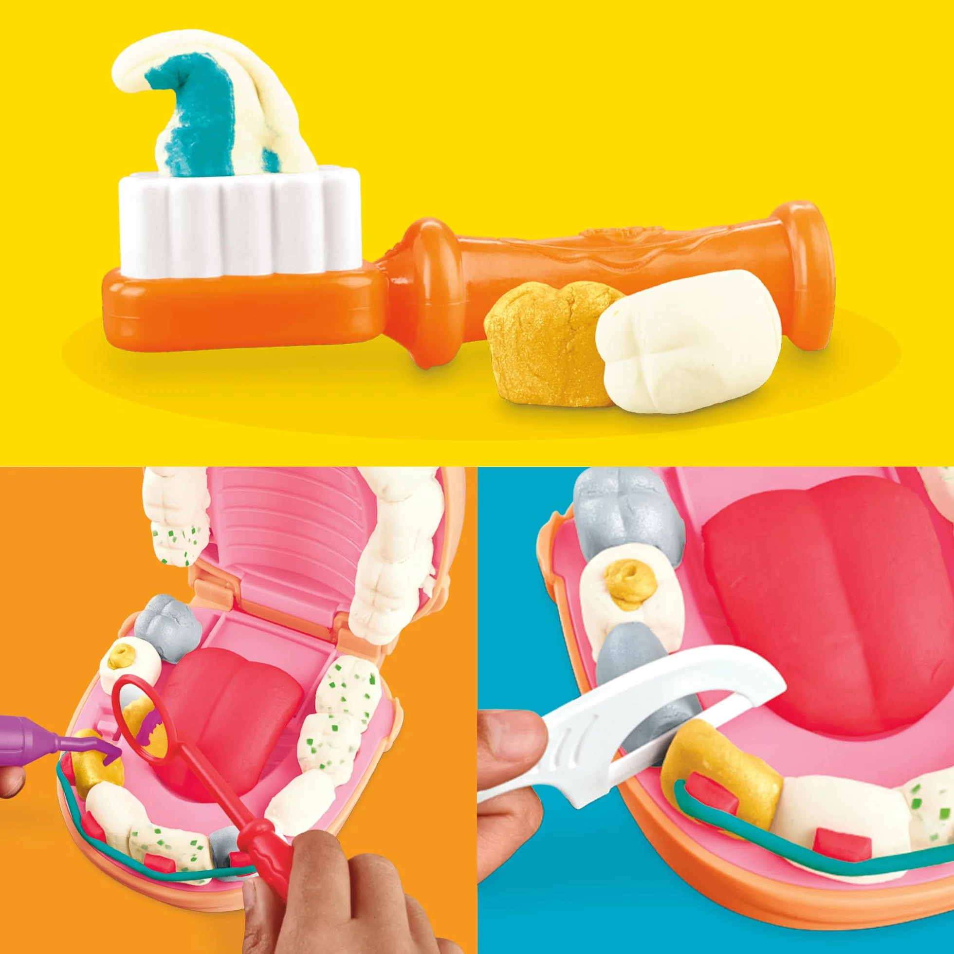 Play-Doh Drill'N'Fill Dentist Drill'N'Fill Dentist Zabawka z Ciastoliną, Wielokolorowy, Od 3 lat