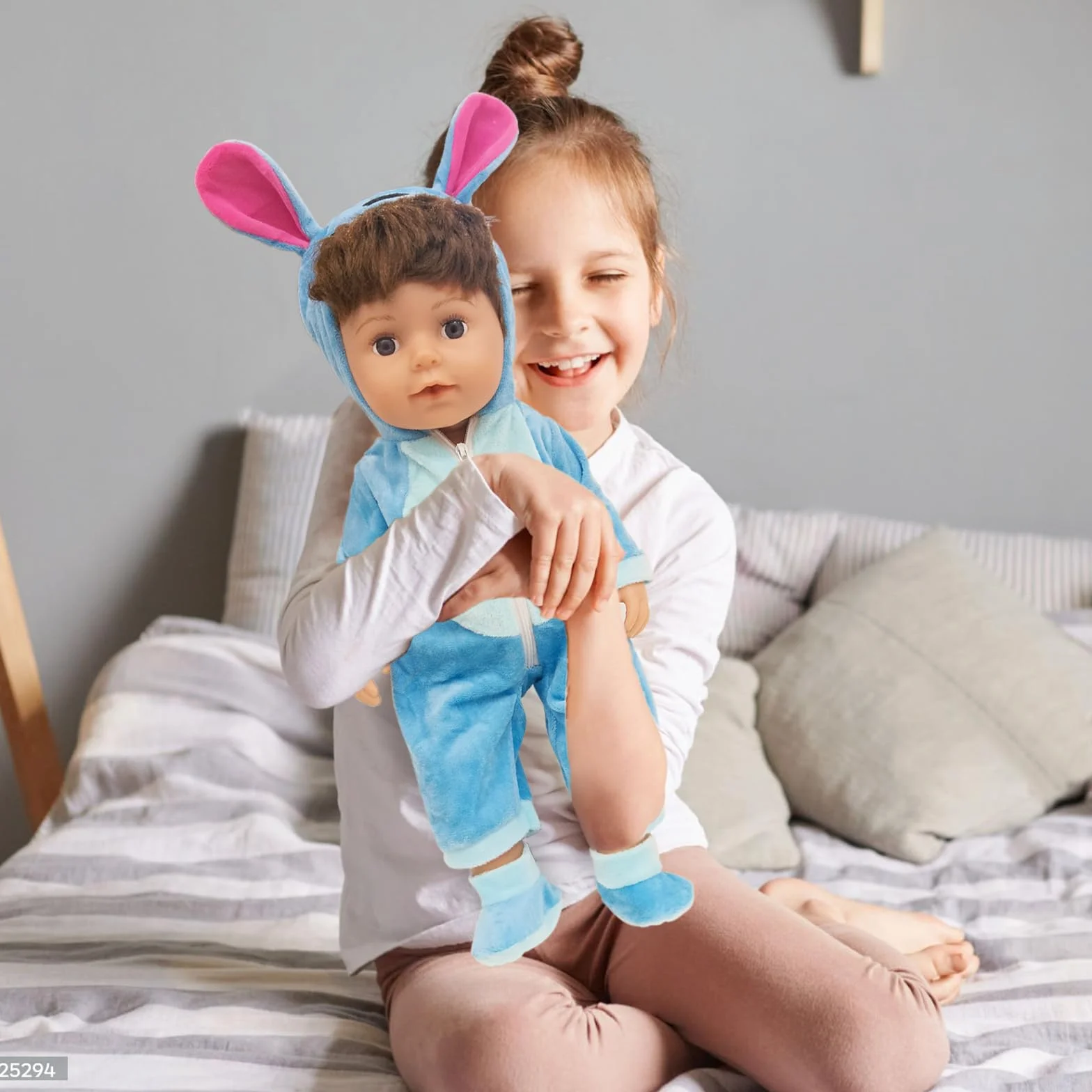 Odzież dla lalek o wymiarach 35-43 cm, w tym skarpetki i plecak, niebieskie stroje, niebieskie ubrania dla lalki New Doll 14-18 cali, prezenty dla chłopców i dziewczynek