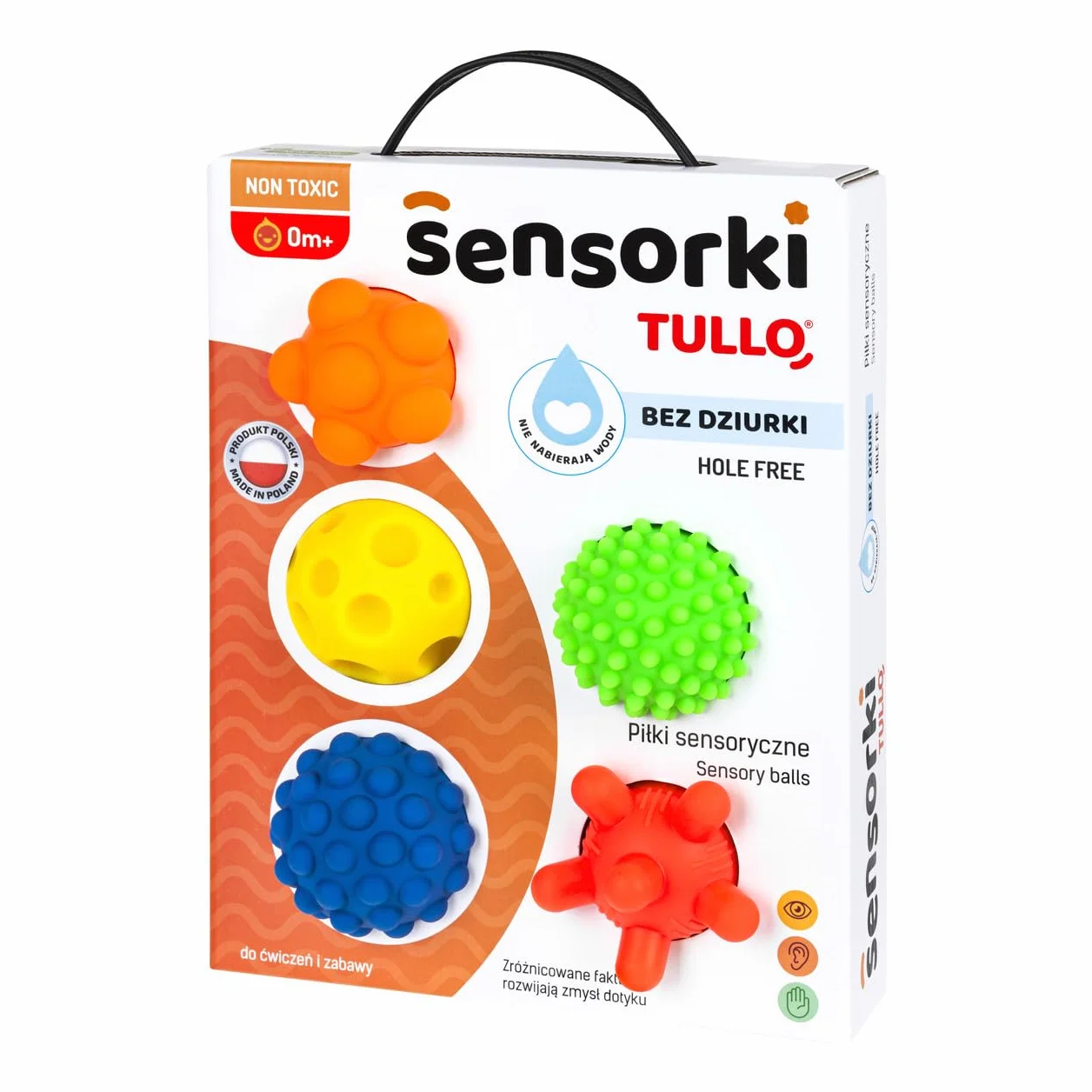 TULLO Sensorki Piłki sensoryczne bez dziurki, 5szt