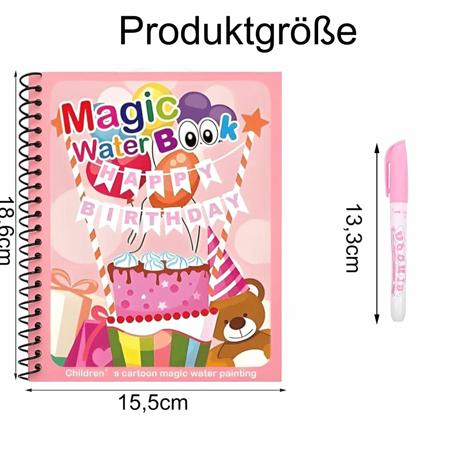 LEMONSTONE Kolorowanka wodna z pisakami wodnymi, wielokrotnego użytku, magiczna kolorowanka wodna, kreatywne kolorowanie wodne, kolorowanka wodna, doodle dla dzieci, prezent na urodziny