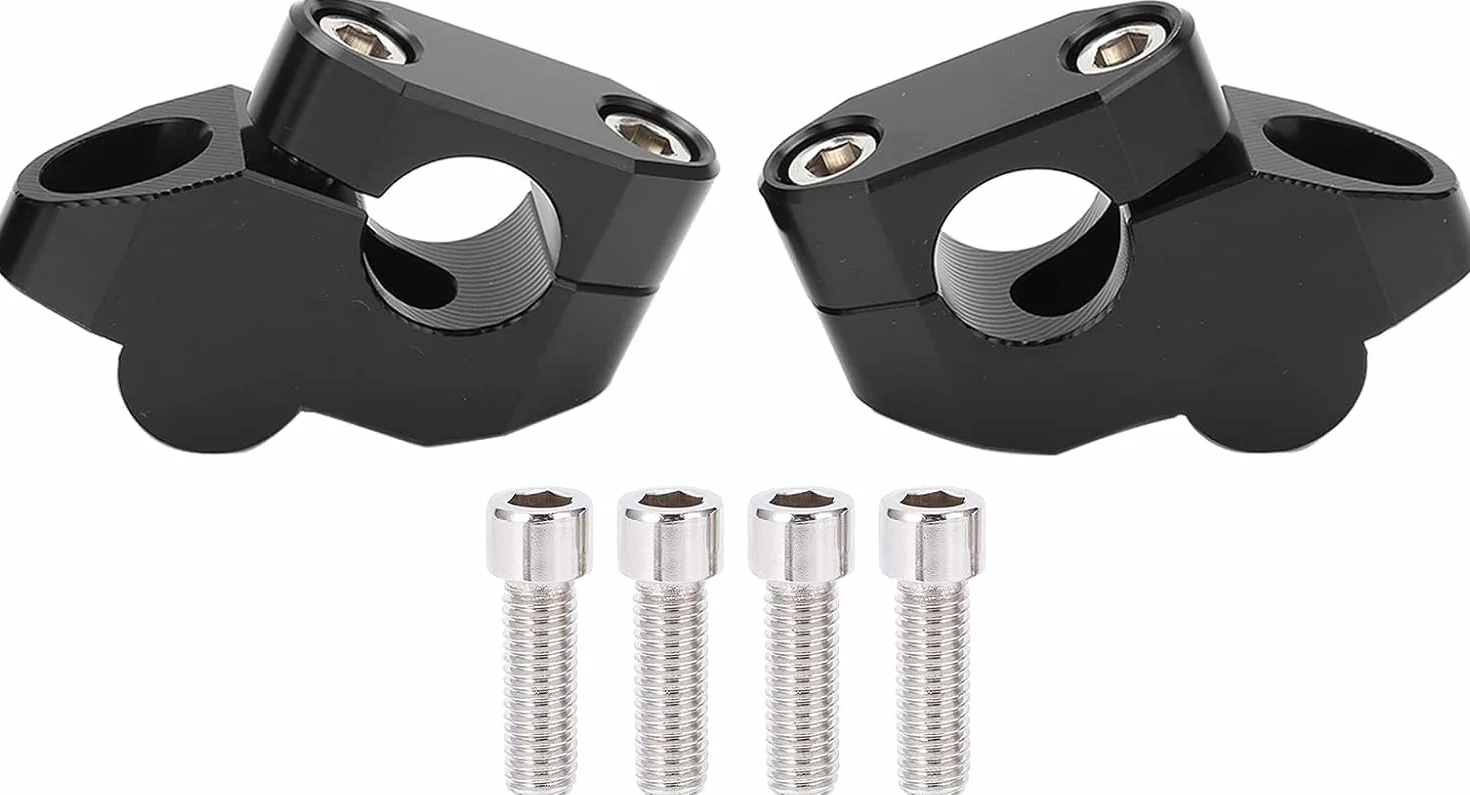 Aramox Adapter Wysokości Kierownicy 7/8 Cala CNC Uniwersalny Wspornik Kierownicy ze Stopu Aluminium Czarny
