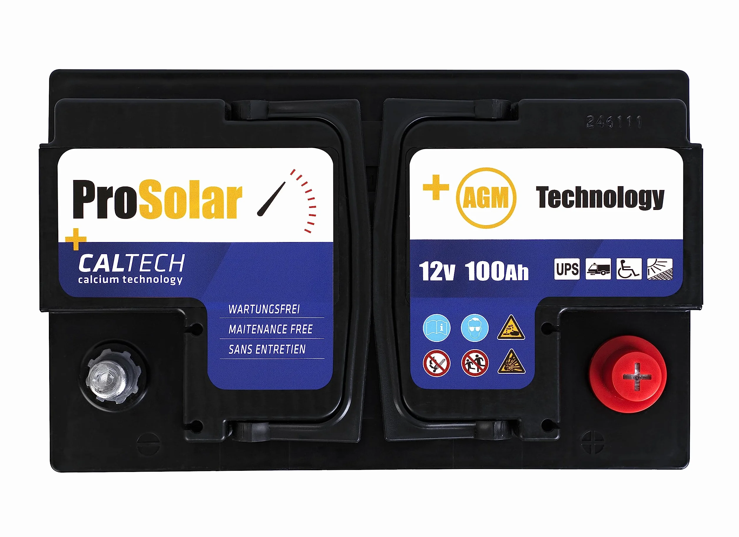 AGM akumulator solarny 12 V 100 Ah, akumulator solarny Deep Cycle, akumulator konsumencki, do przyczepy kempingowej, łodzi, 100 Ah