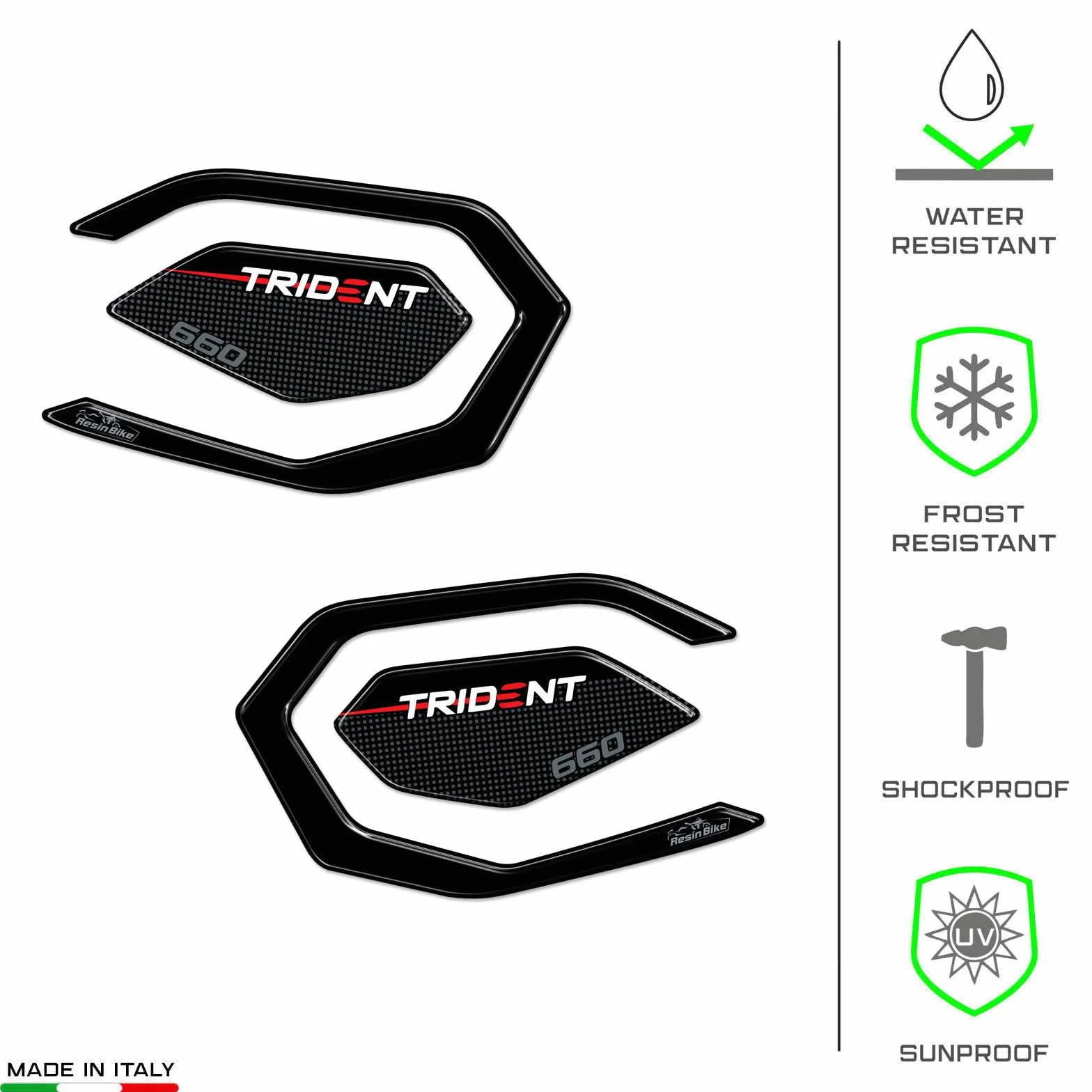 Naklejki Moto Resin Bike kompatybilne z Triumph Trident 660 2021-2025 3D chroniące podkładkę pod piętę