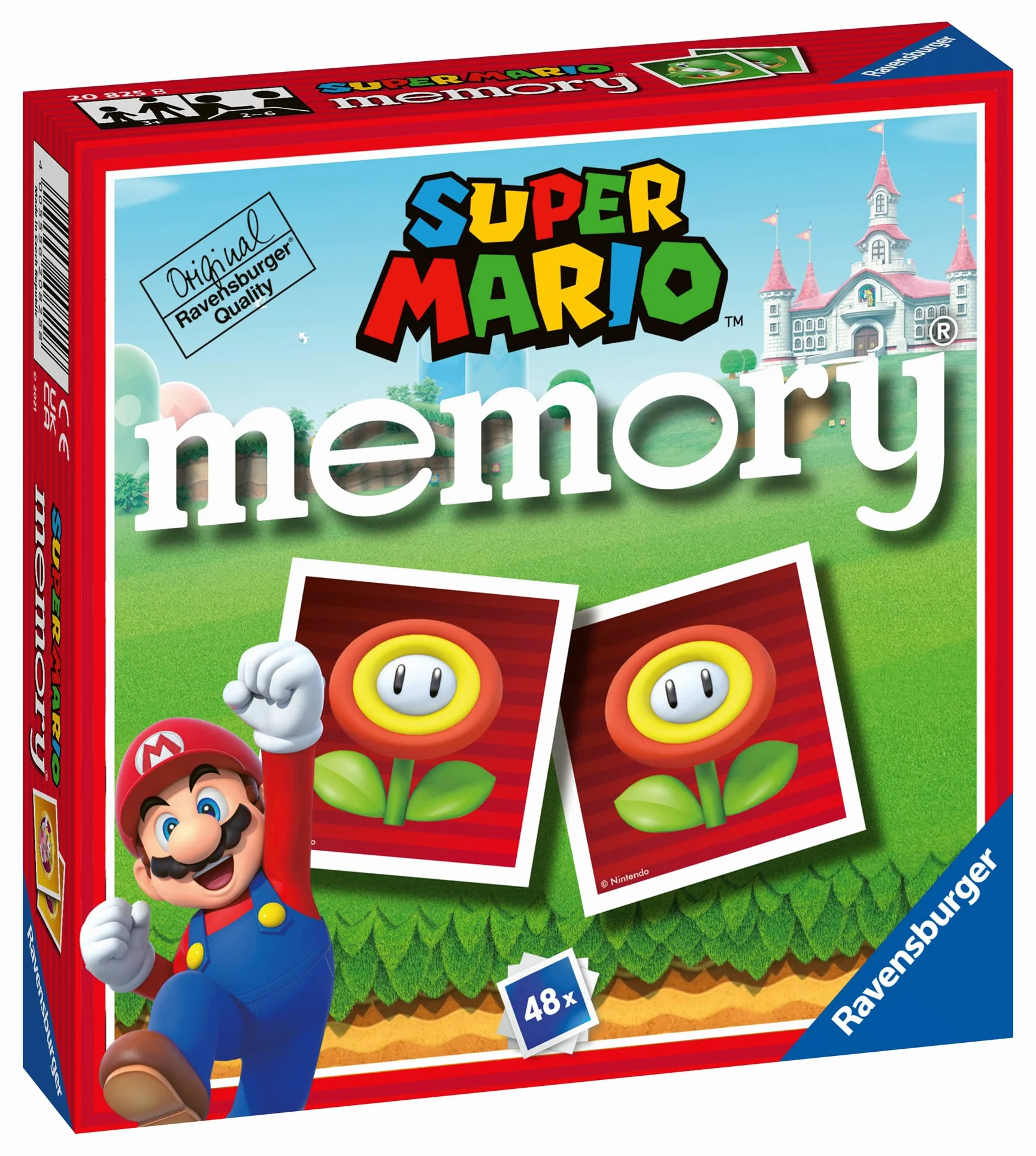 Ravensburger Memory Super Mario, gra planszowa, gra planszowa dla dzieci w wieku 3 lat lub starszych, 48 kart, 2 do 6 graczy, wersja włoska