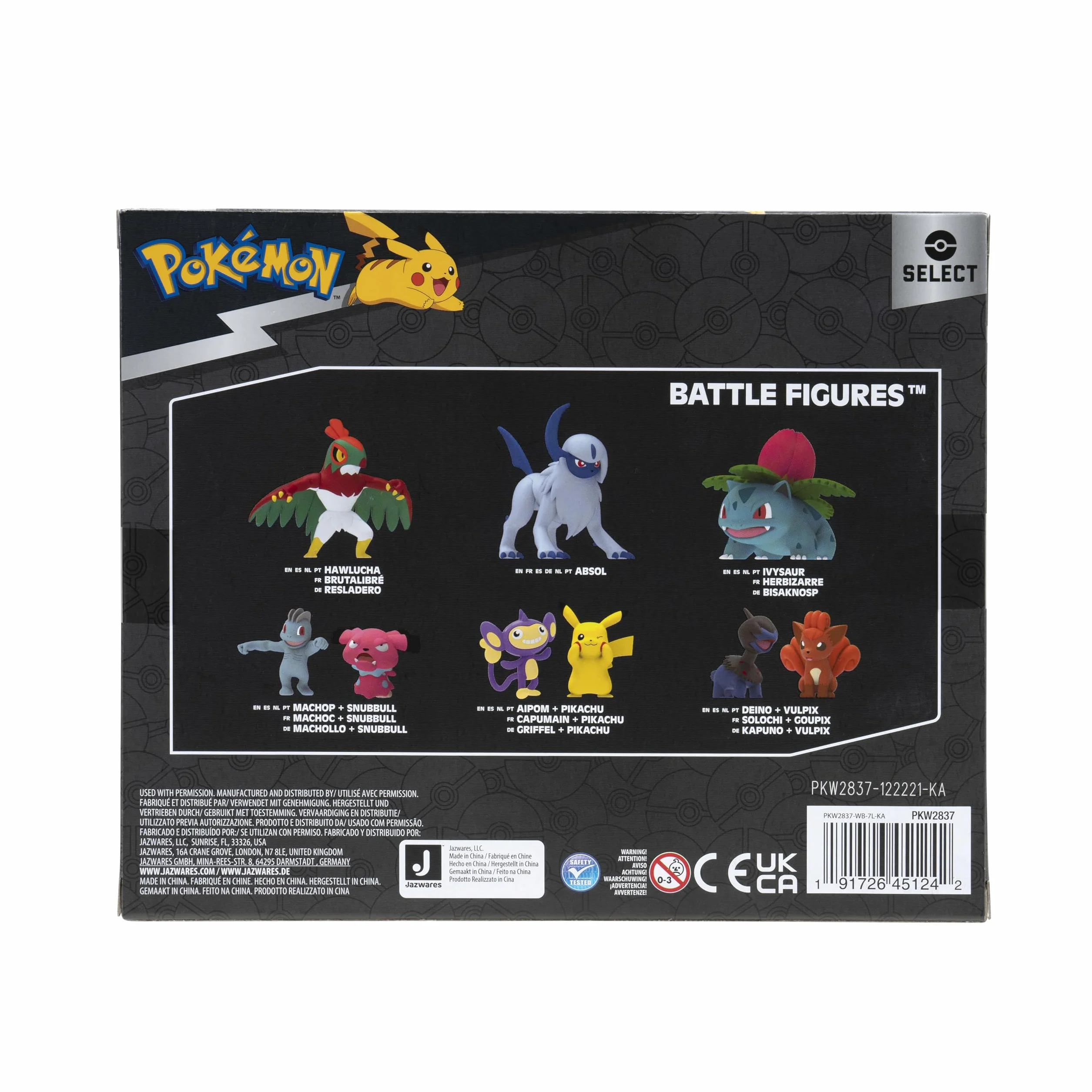 Pokemon Multipack ewolucja Eevee, Jolteon, Vaporeon, Flareon, Figurka