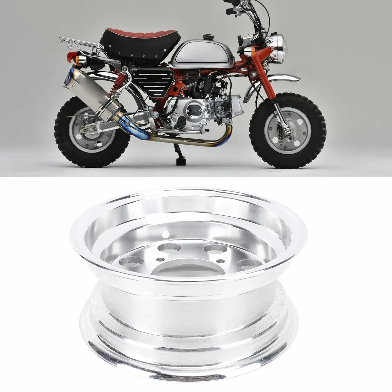 3,50-8 8-calowa Motocyklowe Koła, Lekkie Długotrwałe Aluminium Aluminiowe Koła z Drobnym Polerowaniem do Małpy Z50R Z50J