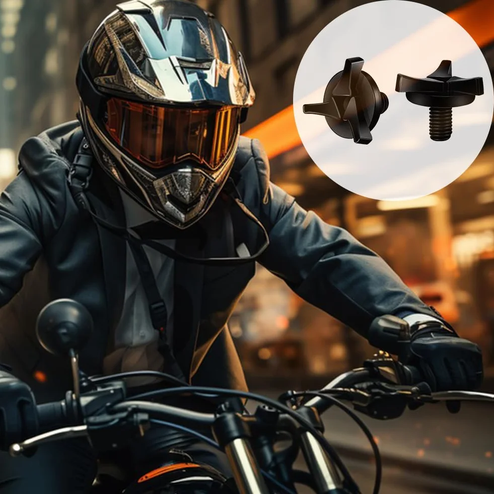 Śruby do kasku motocyklowego, śruby wizjera kasku motocyklowego, odłączane do kasków motocrossowych, śruby do kasku wyścigowego, akcesoria do przyłbicy kasku, z plastikowym pudełkiem, czarny, 6 sztuk