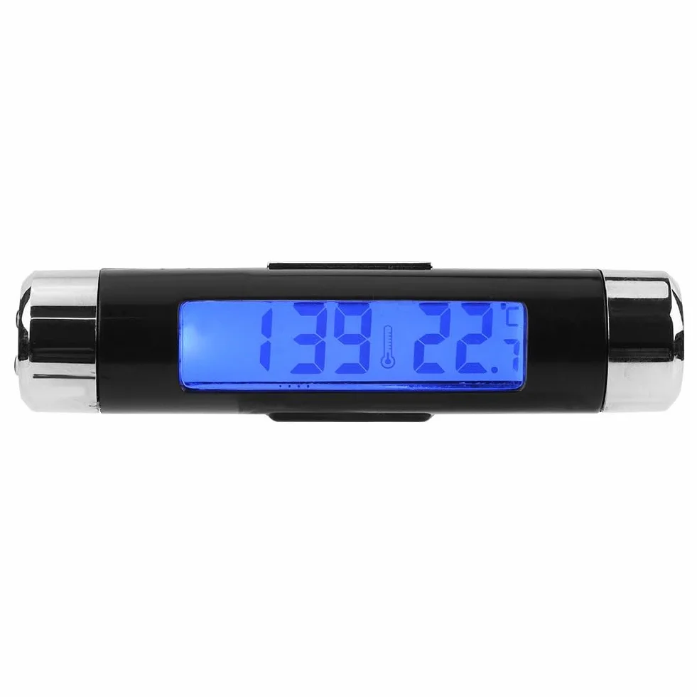 Jadeshay Cyfrowy termometr do zegarka, 2 w 1, cyfrowy zegar samochodowy, termometr do pomiaru temperatury, mini monitor z wyświetlaczem LCD czas temperatury