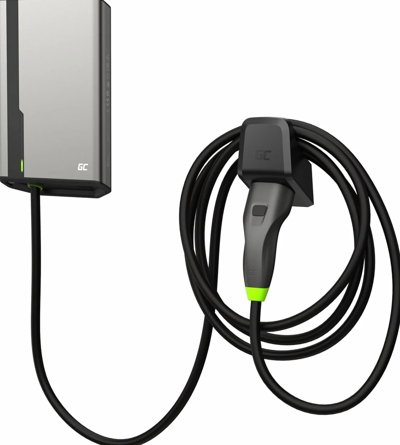 Green Cell GC HabuDen Wallbox 22kW 32A NFC 7,5m Kabel Typ 2 Ładowarka EV Aplikacja GC Bluetooth WiFi Inteligentna Stacja Ładowania Samochodów Elektrycznych Regulacja mocy 3.6kW
