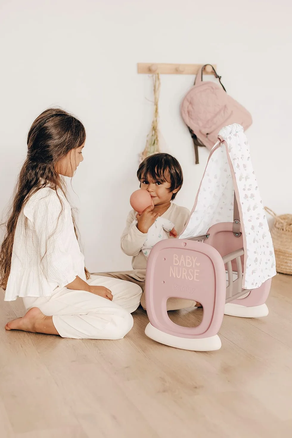 Smoby Toys 220373 Baby Nurse kołyska dla lalek z niebem