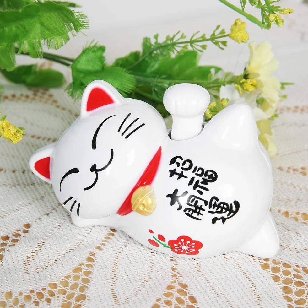 Zasilany energią słoneczną uroczy machający kot żywy i piękny chiński kot Maneki Neko bogactwo szczęście kot fengshui szczęśliwy kot wahadłowe ramię do dekoracji recepcji, samochodu, otworów