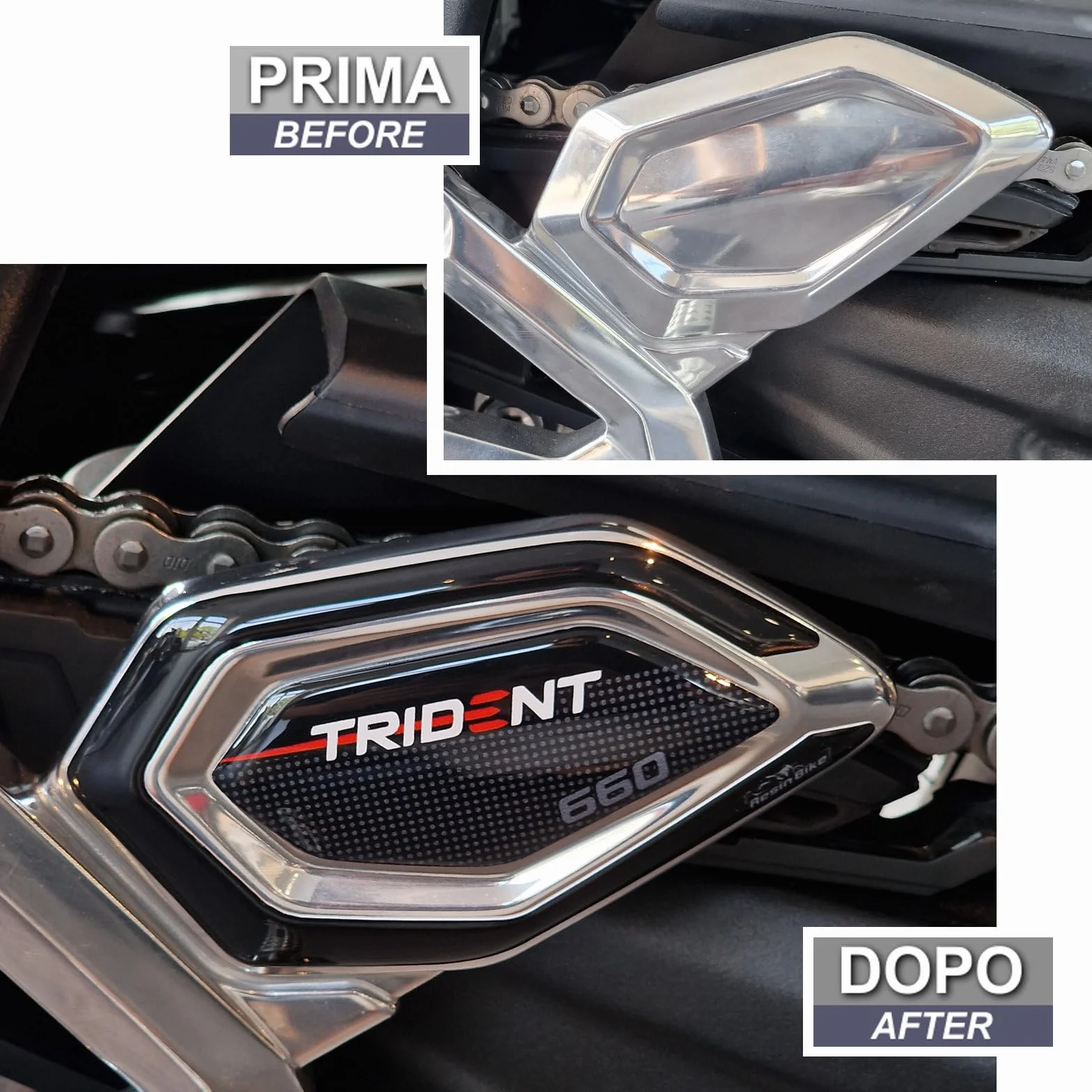 Naklejki Moto Resin Bike kompatybilne z Triumph Trident 660 2021-2025 3D chroniące podkładkę pod piętę
