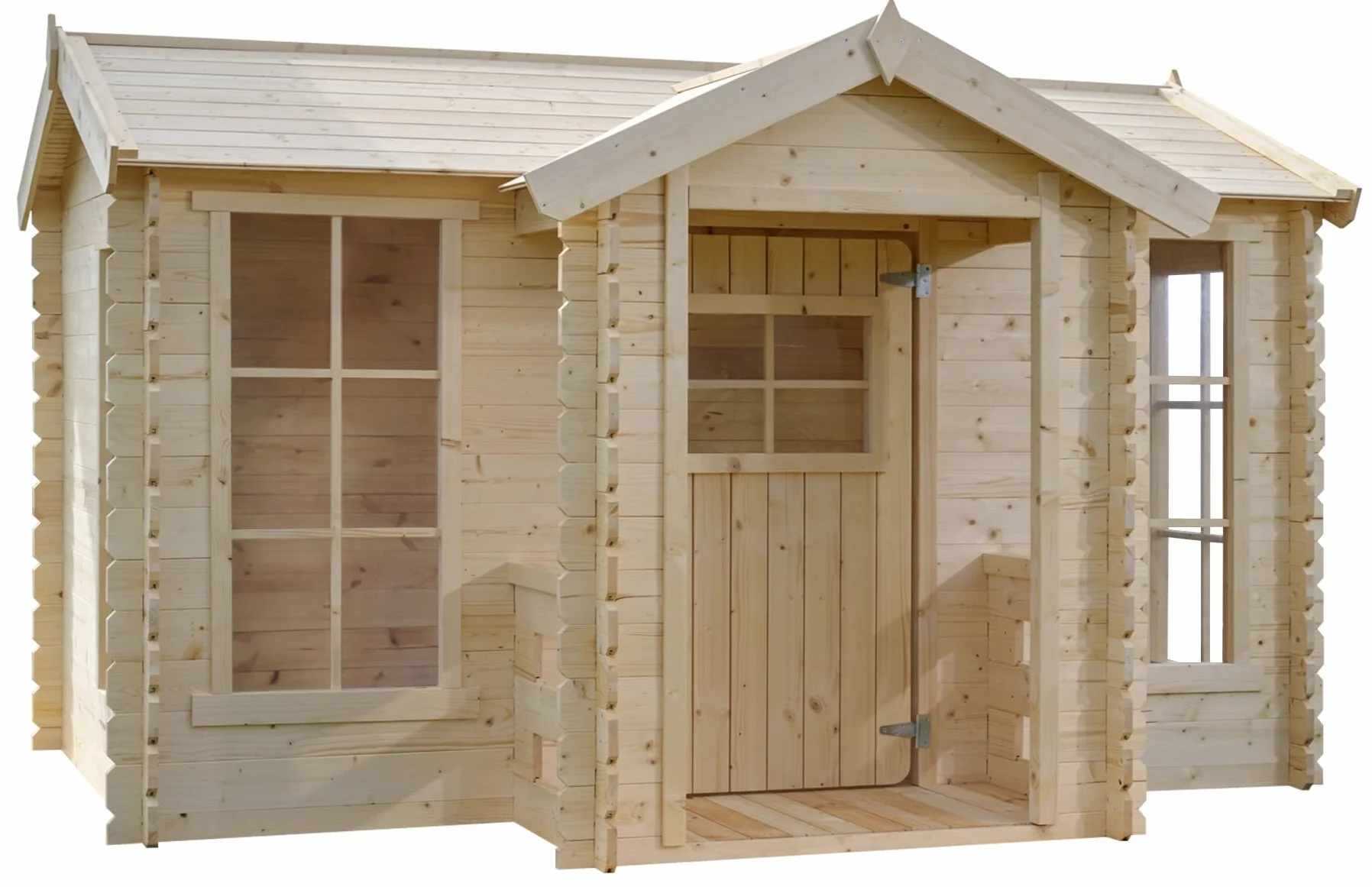 Timbela Domek do zabawy z drewna – domek do zabawy na świeżym powietrzu dla dzieci – szer. 241 x gł. 178 x wys. 151 cm / 2,63 m2 domek ogrodowy do zabawy z werandą – domek ogrodowy dla dzieci M520